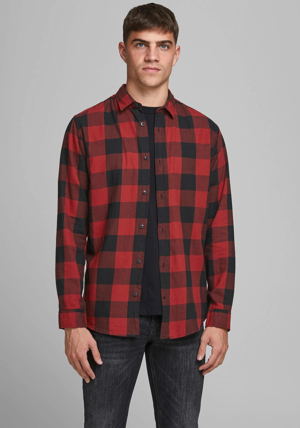 Jack & Jones Herren Freizeit Hemd JJEGINGHAM TWILL - Slim Fit günstig online kaufen