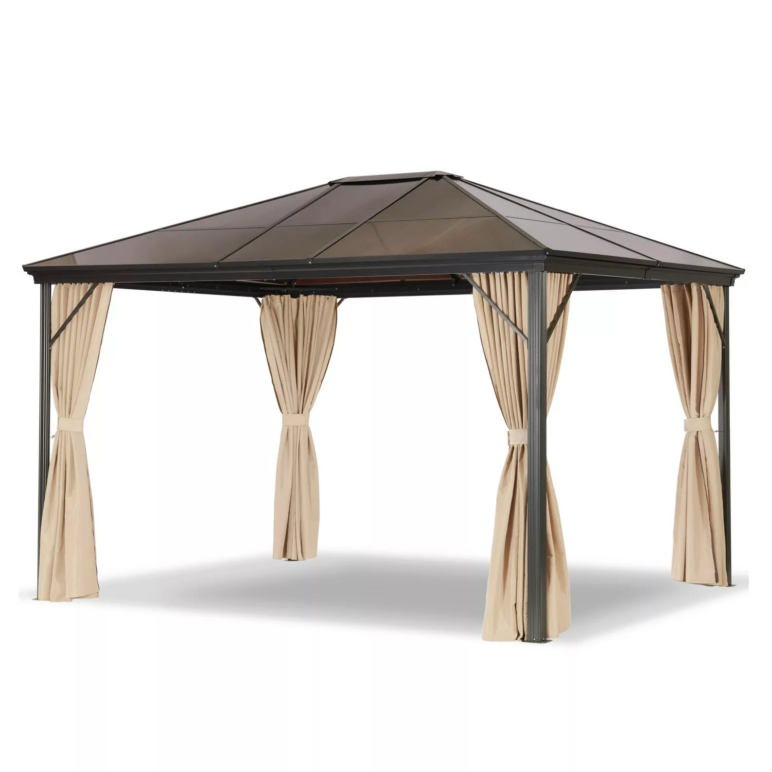 Leco Profi-Pavillon Metall-Gartenüberdachung 300 x 365 cm, Braunes Dach/ Se günstig online kaufen