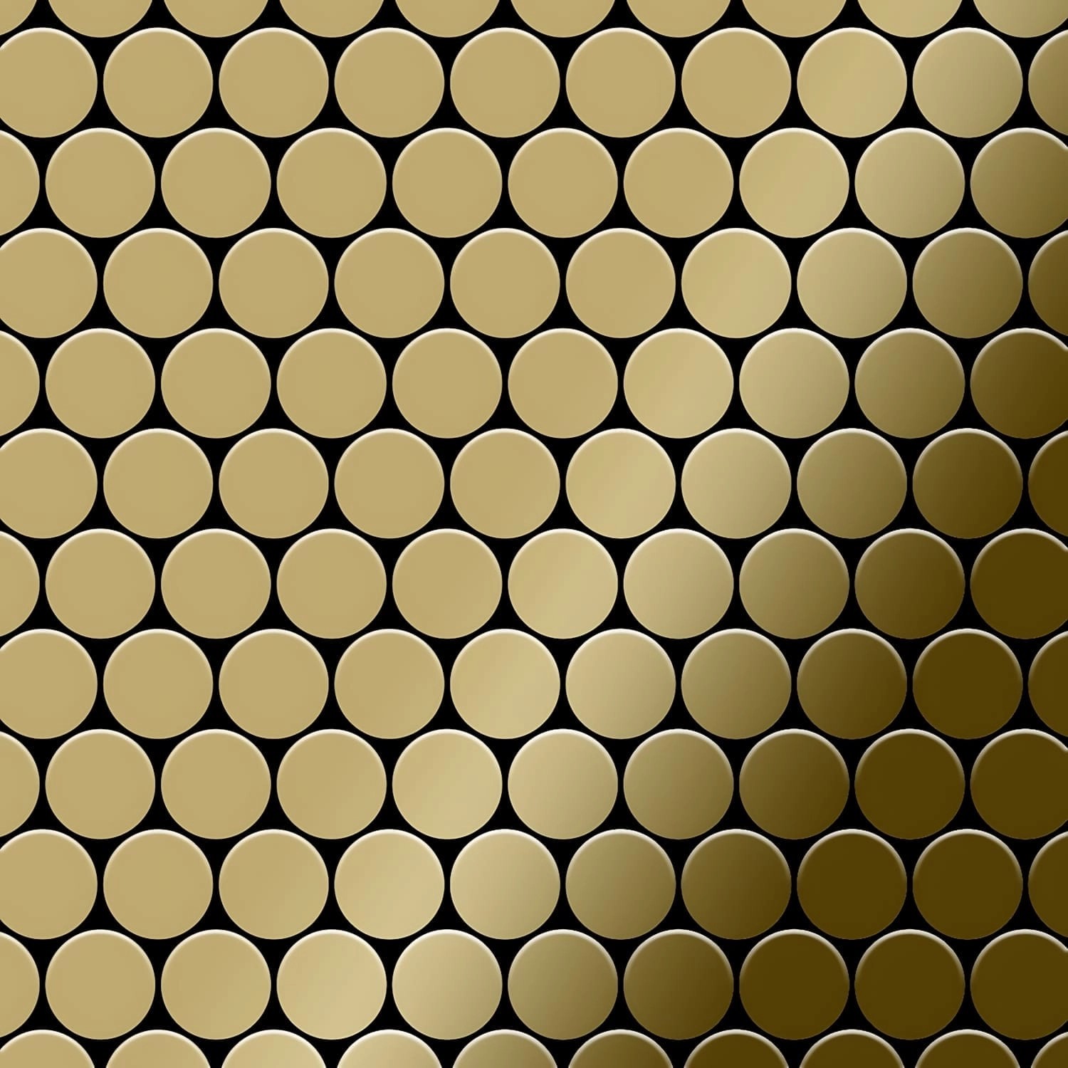ALLOY Mosaik Fliese Massiv Metall Titan Hochglänzend Gold 1,6mm Stark Dolla günstig online kaufen
