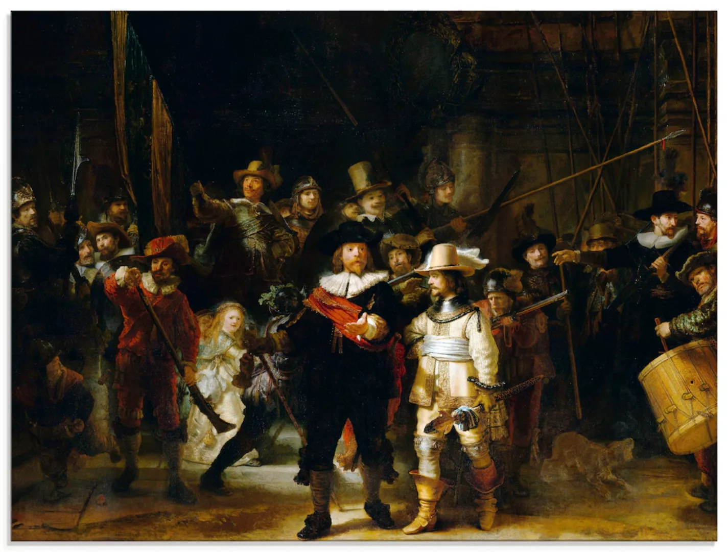 Artland Glasbild "Die Nachtwache. 1642", Porträts, (1 St.) günstig online kaufen