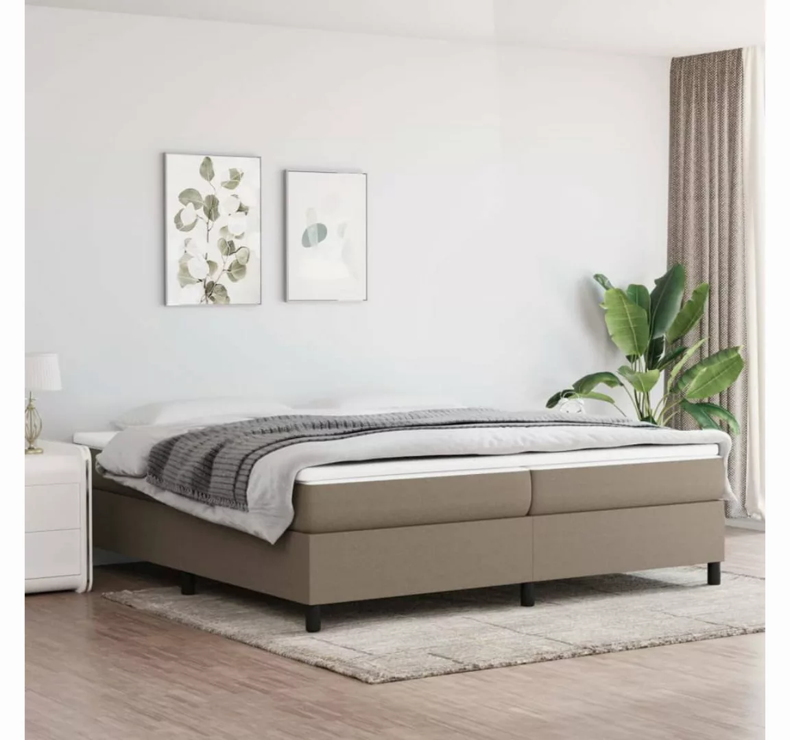 vidaXL Boxspringbett, Boxspringbett mit Matratze Taupe 200x200 cm Stoff günstig online kaufen