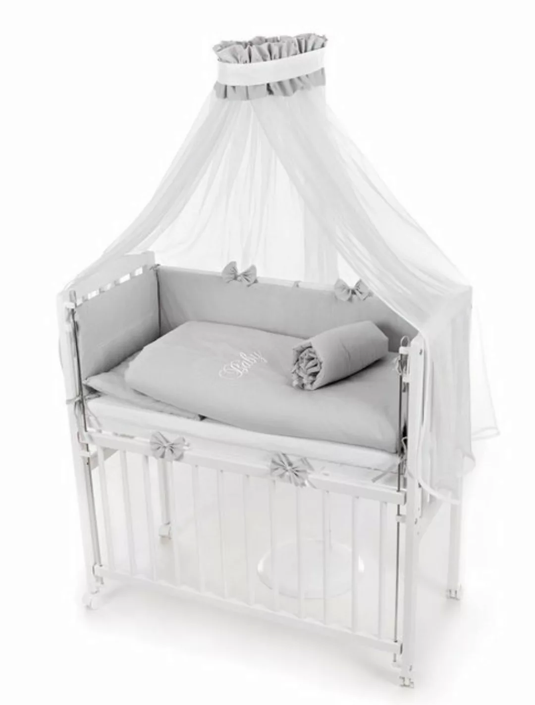 Babyhafen Beistellbett Babybett Komplettbett BABYHERZ mit Deko-Schleifen in günstig online kaufen