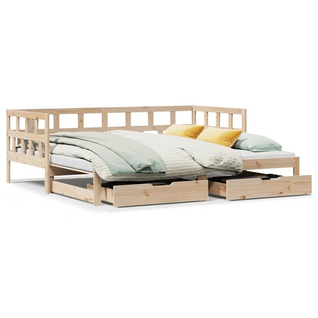 vidaXL Bett Tagesbett Ausziehbar mit Schubladen 90x200 cm Massivholz Kiefer günstig online kaufen