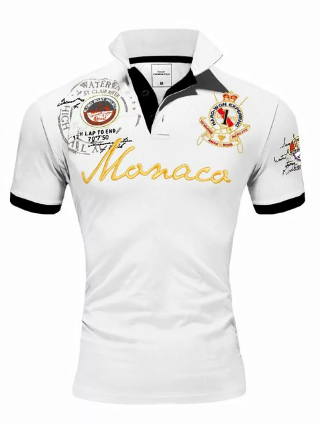 Amaci&Sons Poloshirt Monaco 2.0 Poloshirt mit Stickerei Herren Basic Kontra günstig online kaufen