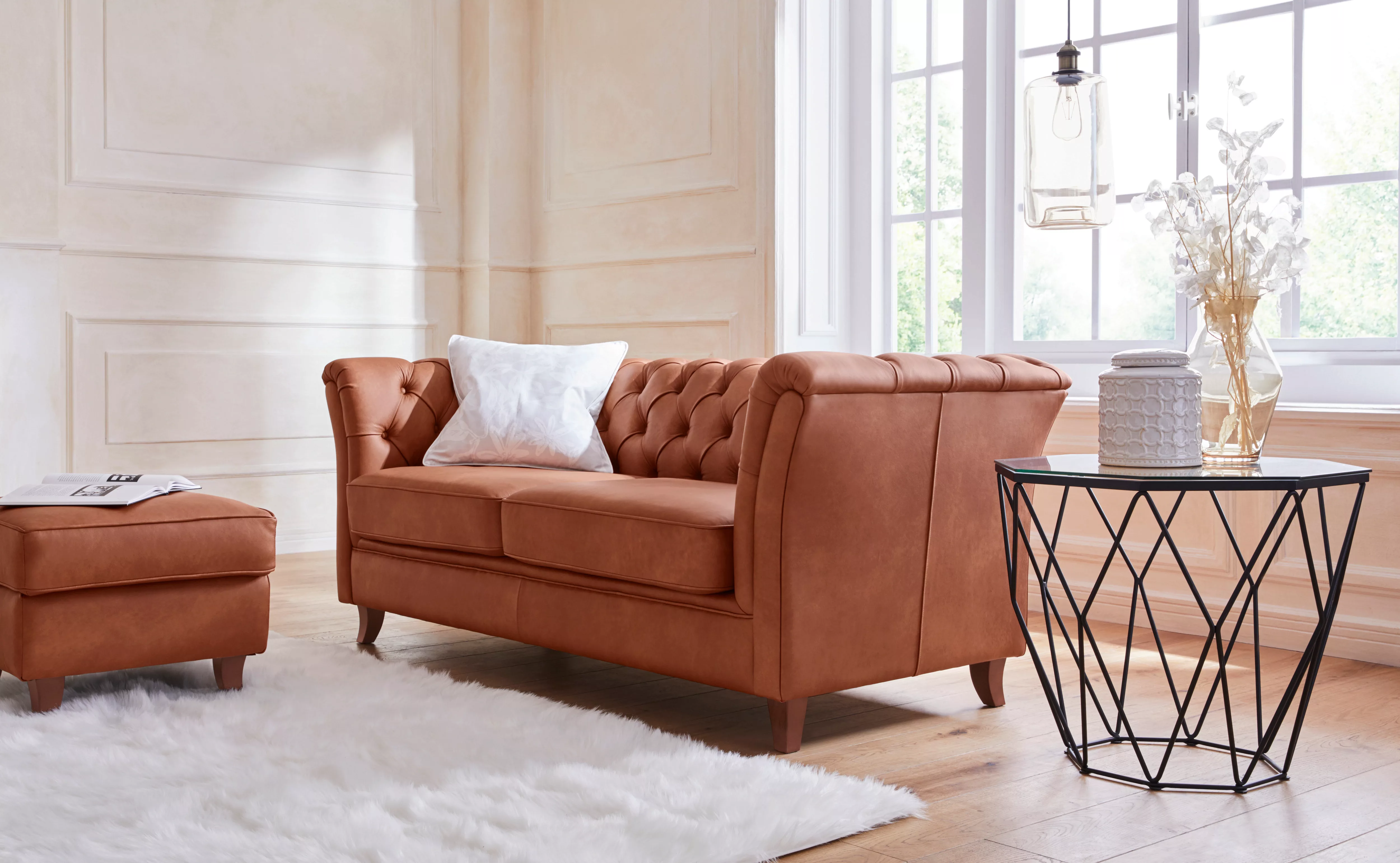 Home affaire Chesterfield-Sofa "Reims", mit echter Chesterfield-Knopfheftun günstig online kaufen