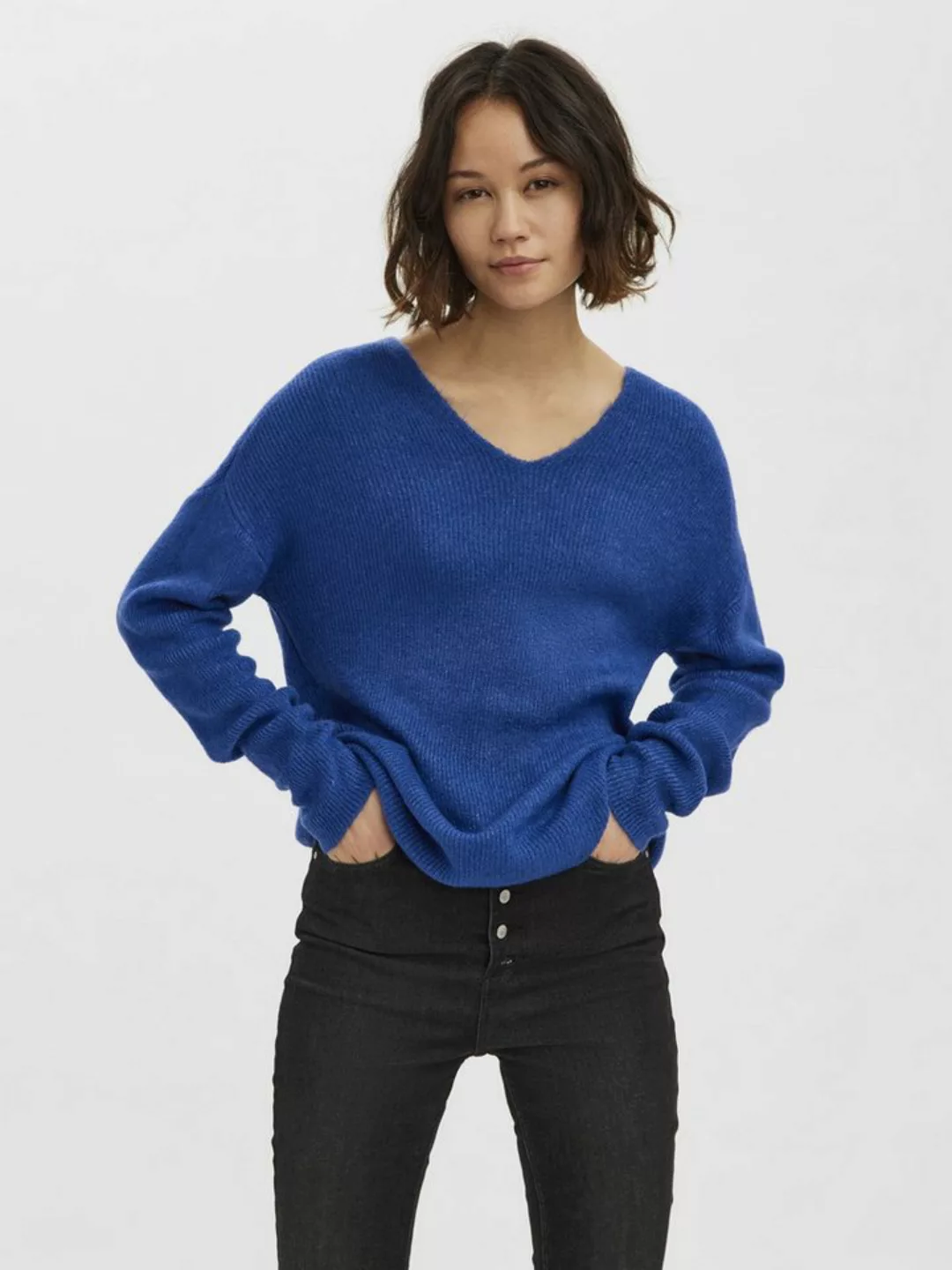 Vero Moda V-Ausschnitt-Pullover VMCREWLEFILE LS V-NECK BLOUSE NOOS günstig online kaufen