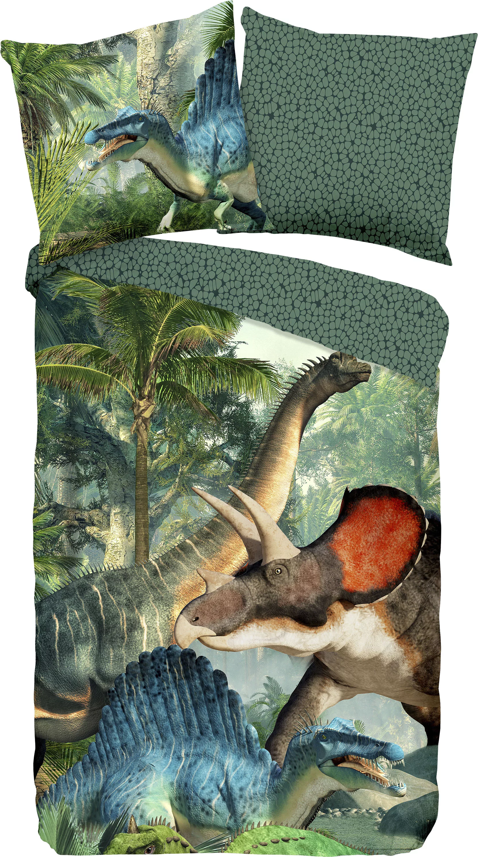 good morning Kinderbettwäsche »Jurassic«, Baumwolle, 135x200, Reißverschlus günstig online kaufen