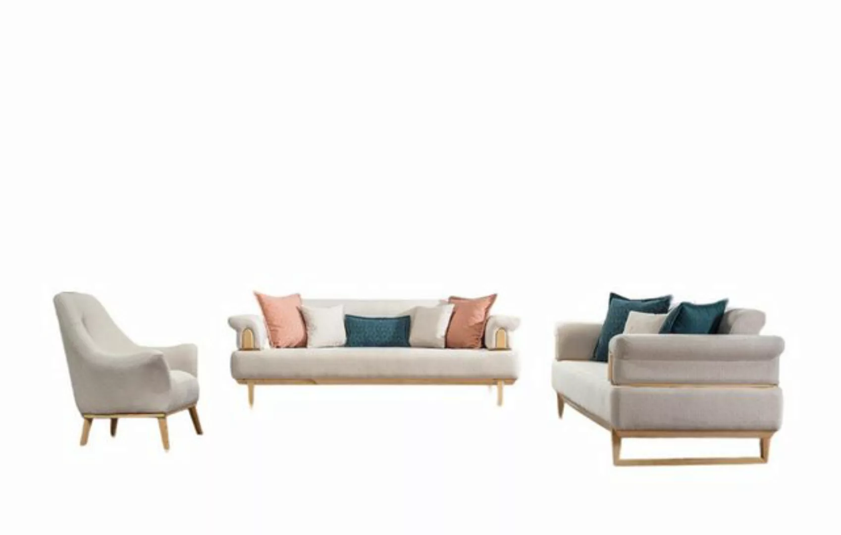 JVmoebel Sofa Garnitur Set Sofas 3+3+1 Sitzer Garnitur Set Sofas Sessel Hol günstig online kaufen