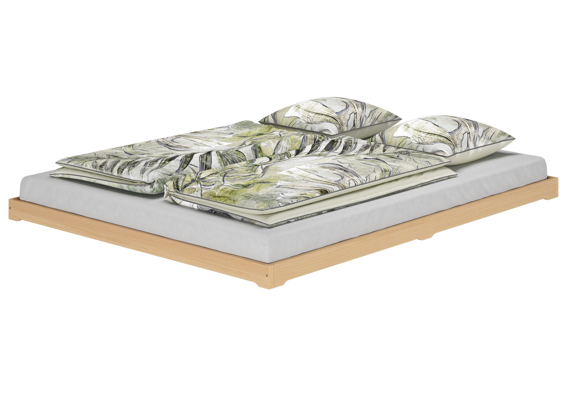 ERST-HOLZ Bett Breites Bodenbett Doppelbett Buche günstig online kaufen