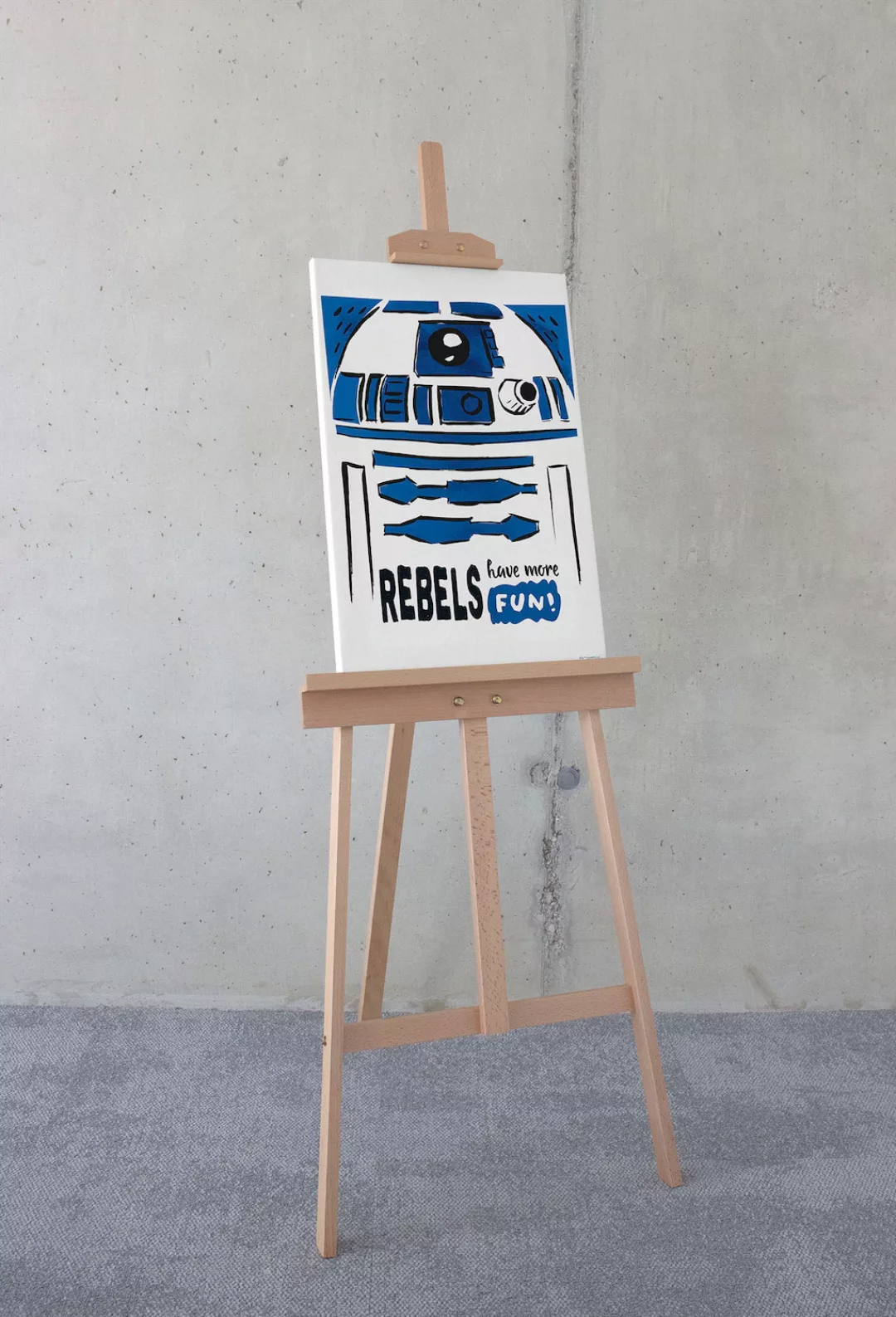 Komar Leinwandbild "Keilrahmenbild - Star Wars R2D2 More Fun - Größe 40 x 6 günstig online kaufen