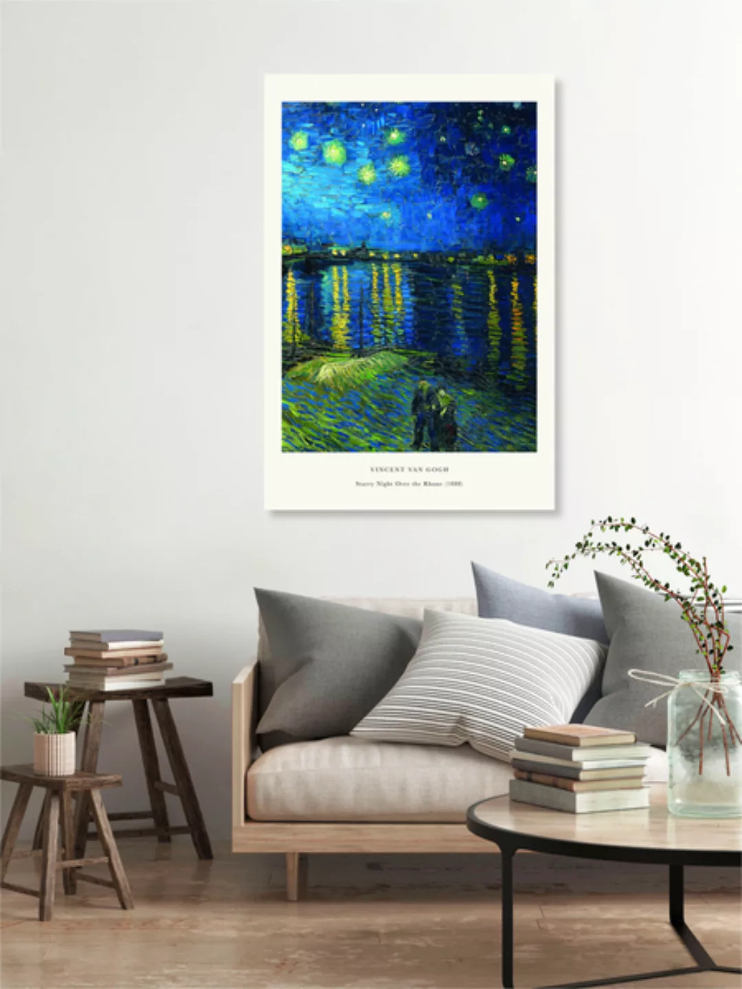 Poster / Leinwandbild - Vincent Van Gogh - Sternennacht Über Der Rhone günstig online kaufen