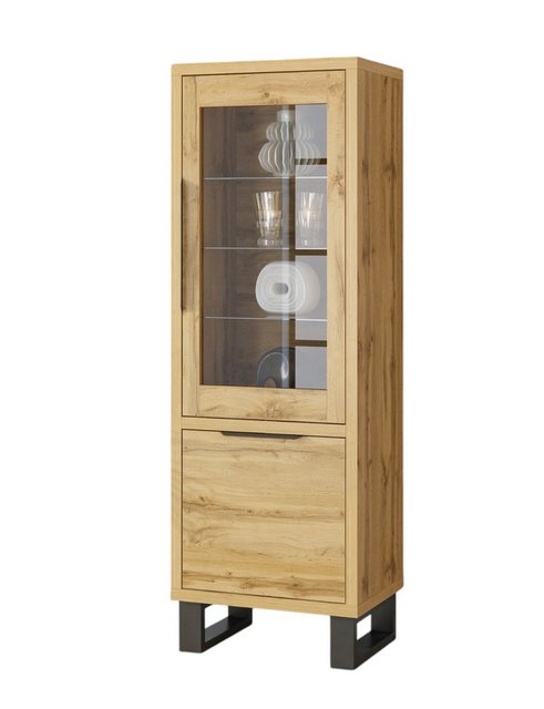 Compleo Vitrine schmal 64 cm breit MANIA, Klassisches Design, Eiche wotan günstig online kaufen