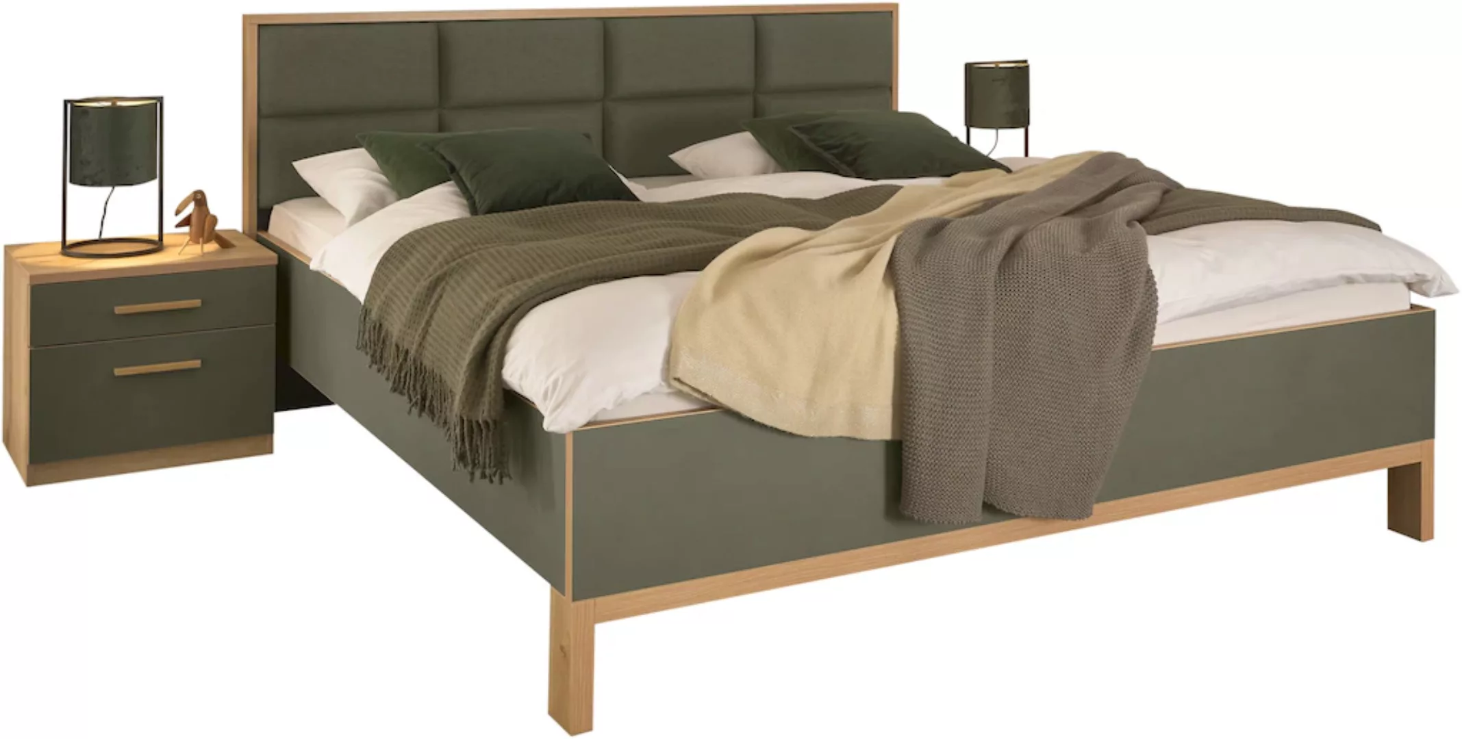 Schlafkontor Bettanlage "Romano", 180x200 cm, Bett inklusive 2 Nachtkommode günstig online kaufen