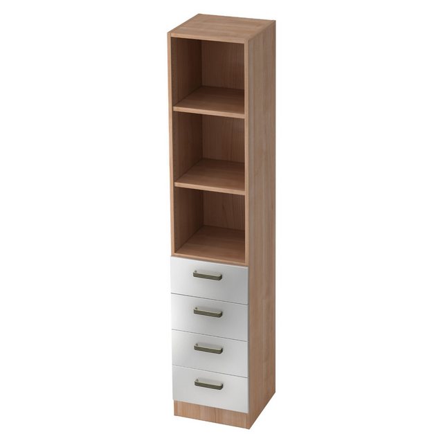 bümö Aktenschrank office Schubladen Kombi - 4 Schübe Dekor: Nussbaum/Silber günstig online kaufen