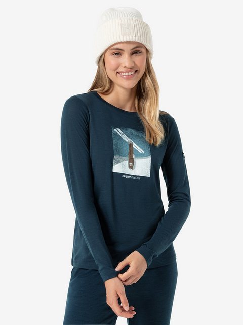 SUPER.NATURAL Sweatshirt für Damen, Merino HEADER Ski Motiv, atmungsaktiv günstig online kaufen