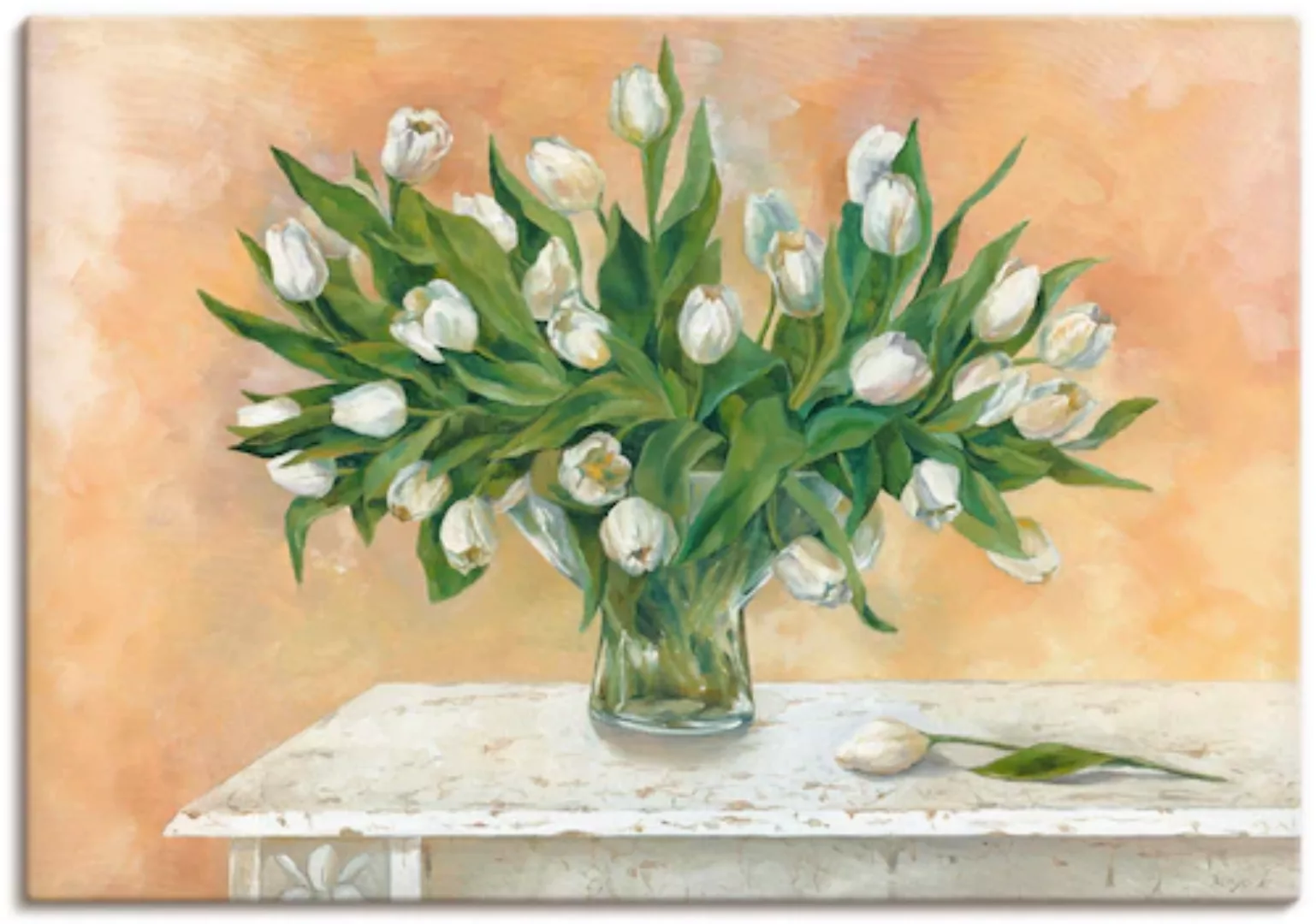 Artland Leinwandbild »Weiße Tulpen II«, Blumen, (1 St.), auf Keilrahmen ges günstig online kaufen
