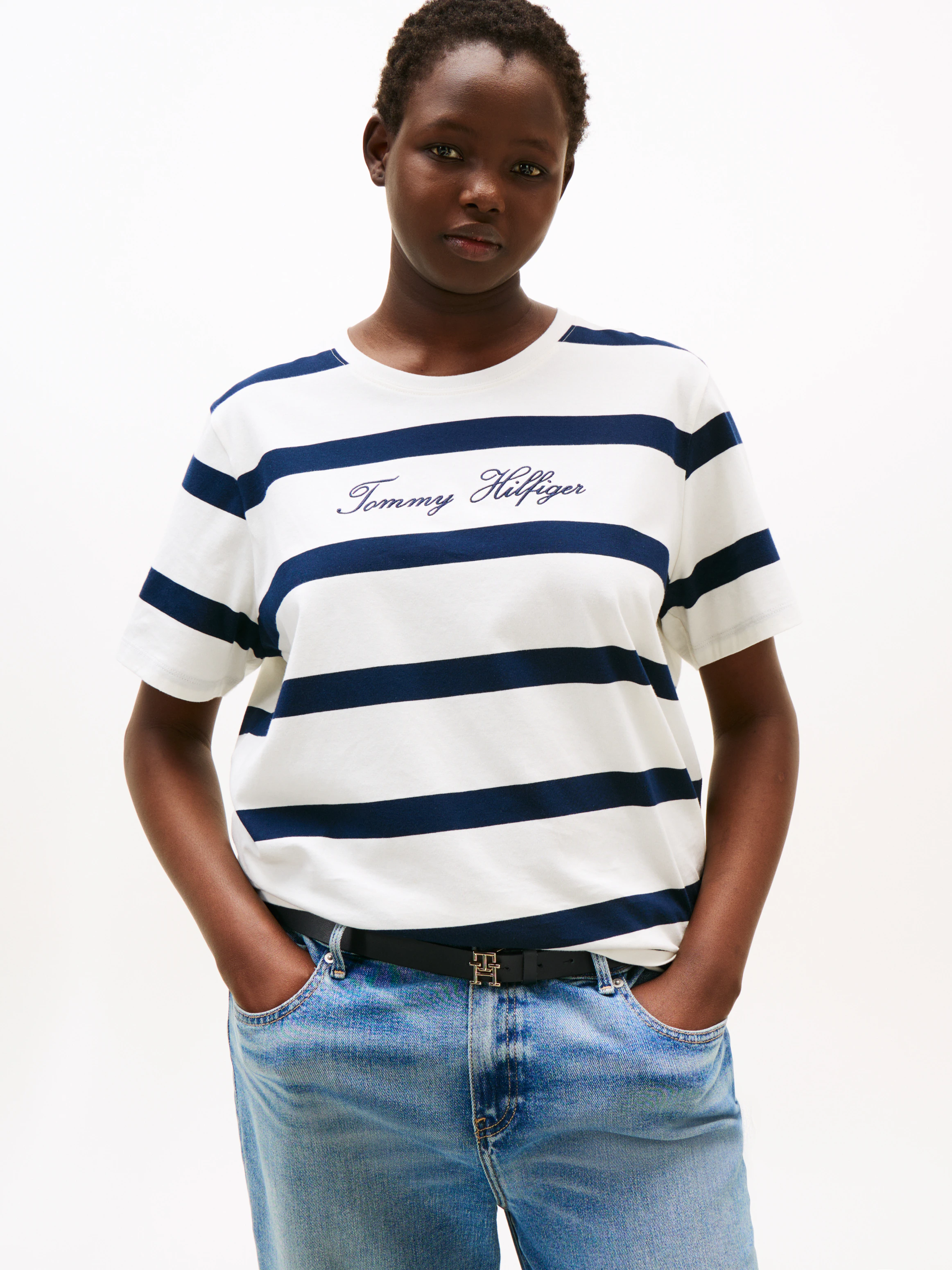 Tommy Hilfiger Curve T-Shirt "CRV SCRIPT REG C-NK SS T-SHIRT" günstig online kaufen