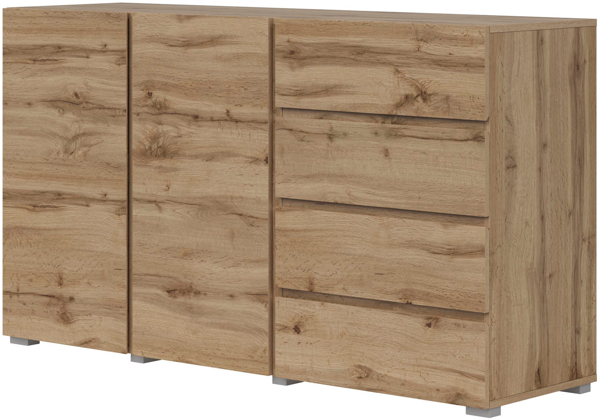 INOSIGN Sideboard "Metric,Breite 138 cm, grifflose Kommode 2 Türen/4 Schubk günstig online kaufen