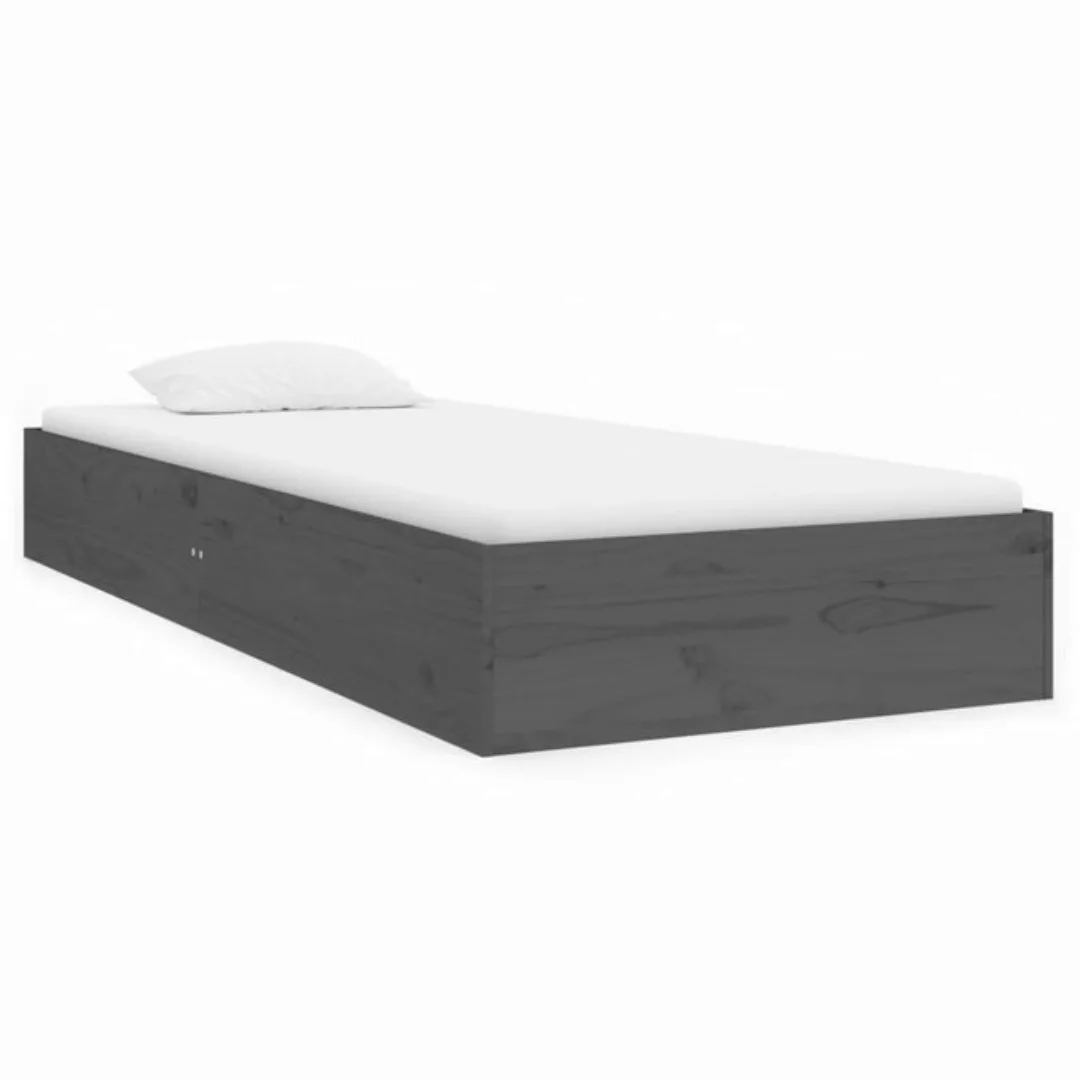 furnicato Bett Massivholzbett Grau 75x190 cm günstig online kaufen