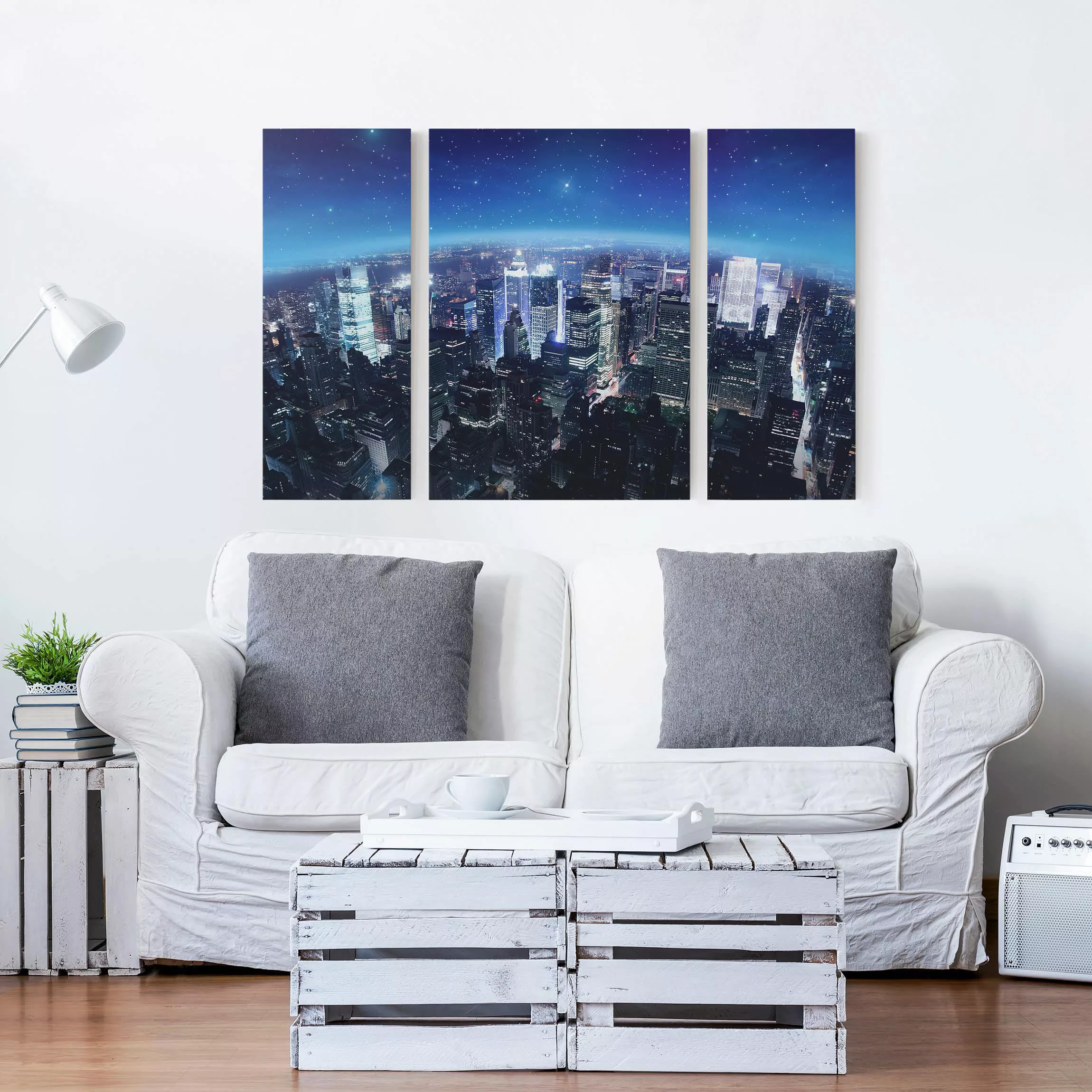 3-teiliges Leinwandbild Architektur & Skyline - Querformat Illuminated New günstig online kaufen