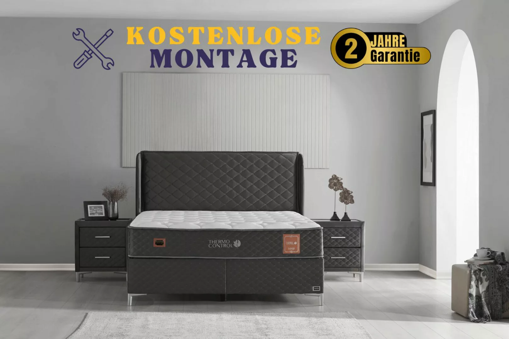 gowoll Boxspringbett Stauraumbett inkl. Matratze Boxspringbett 180x200 - 90 günstig online kaufen