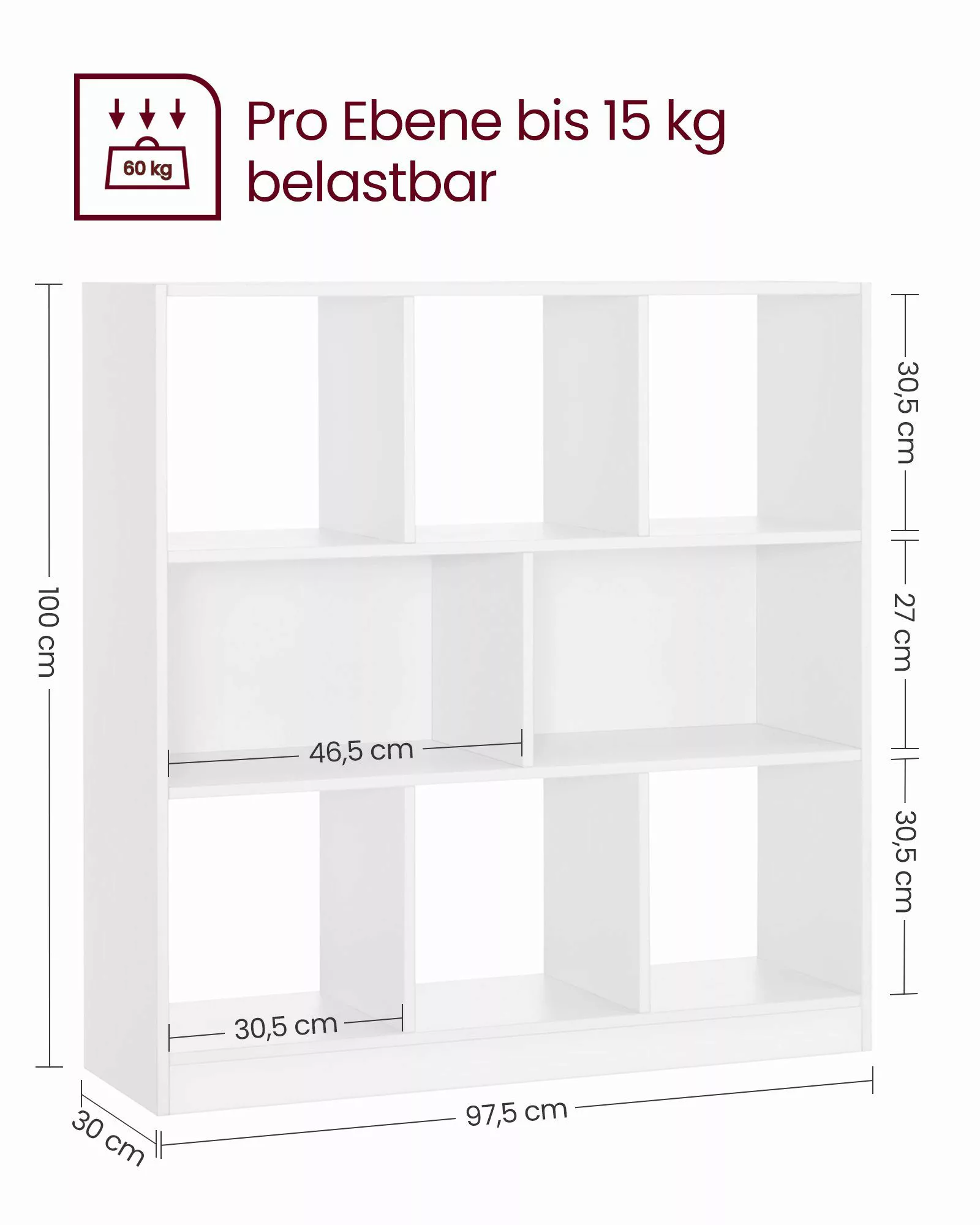VASAGLE Bücherregal, Regal, Würfelregal, Standregal, 8 günstig online kaufen