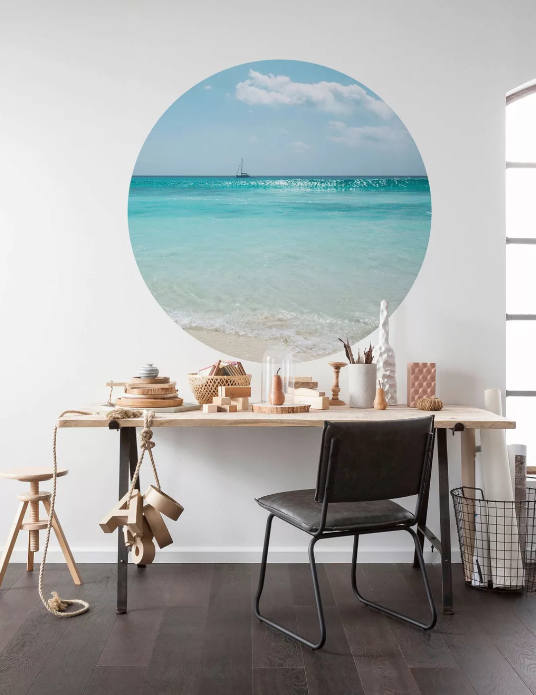 KOMAR Selbstklebende Vlies Fototapete/Wandtattoo - Lagoon - Größe 125 x 125 günstig online kaufen