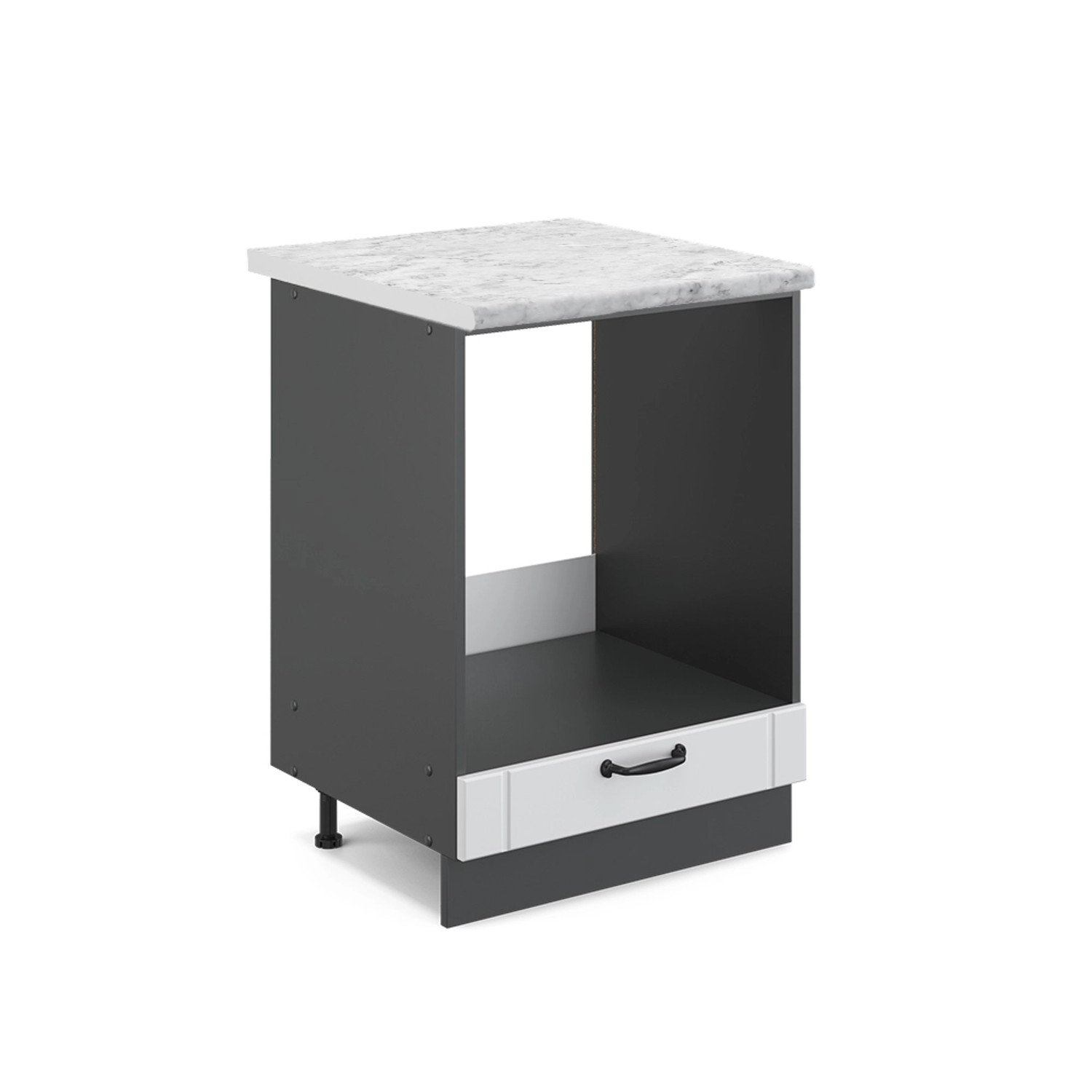 Vicco Herdumbauschrank Fame-Line Weiß Landhaus/Anthrazit 60 cm AP Eiche günstig online kaufen