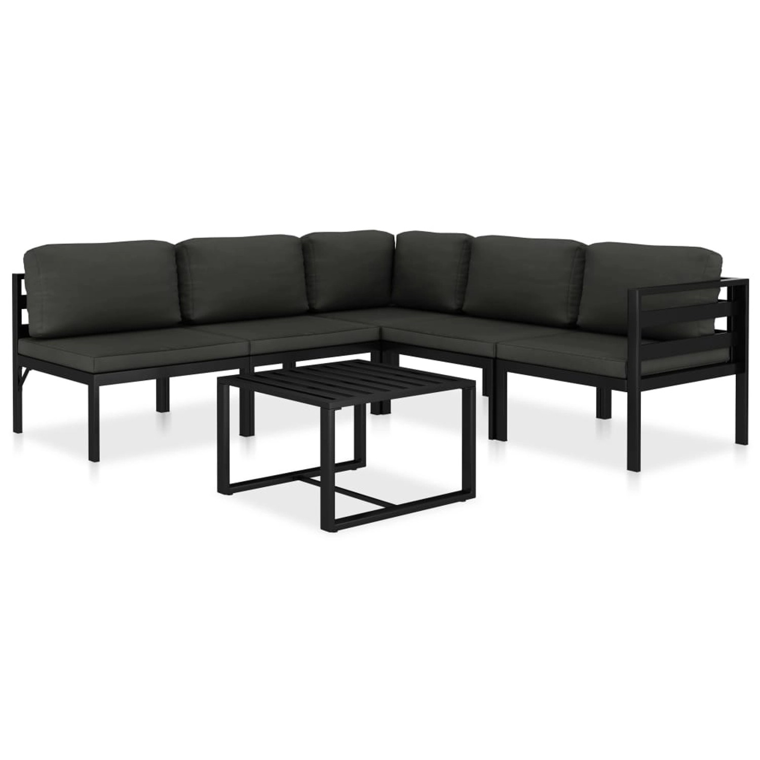 vidaXL 6-tlg Garten-Lounge-Set mit Kissen Aluminium Anthrazit Modell 1 günstig online kaufen