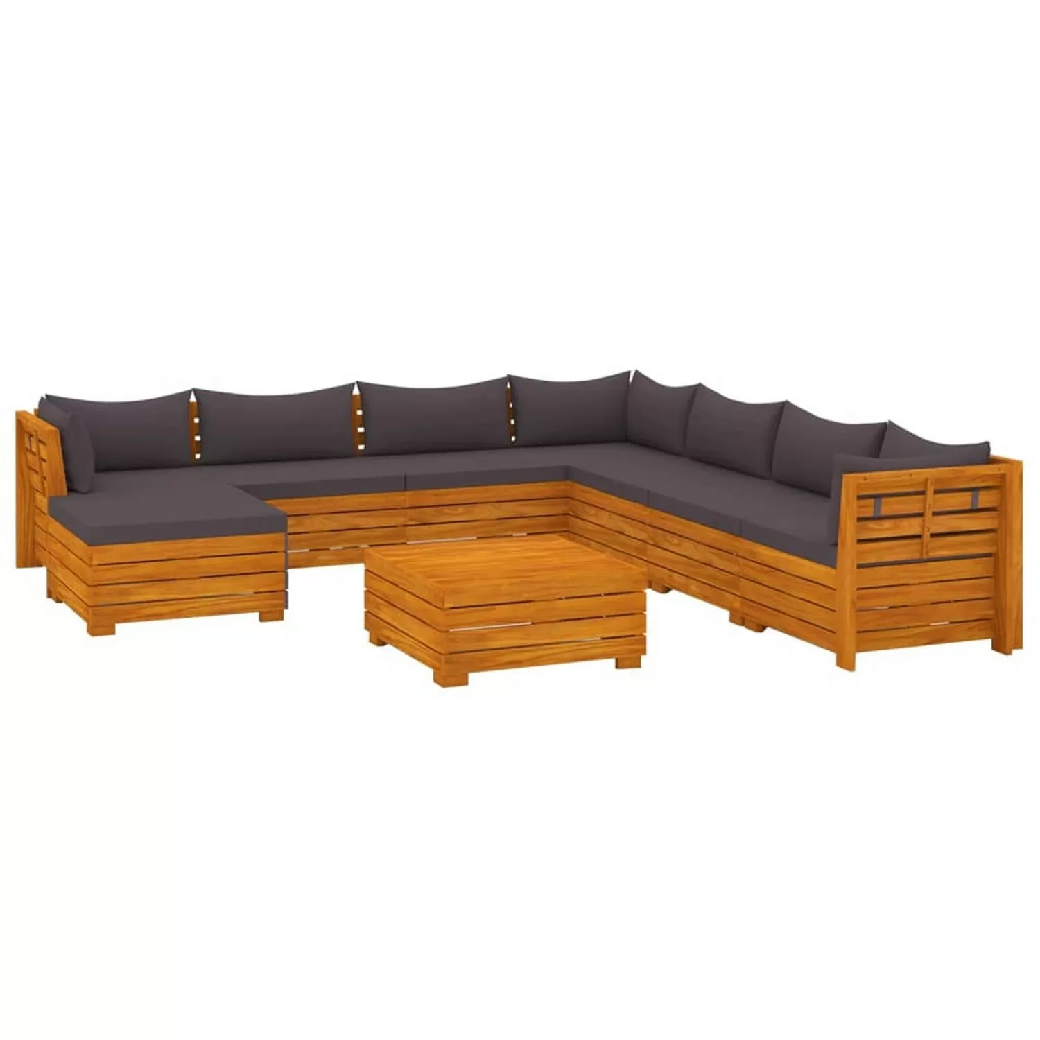 9-tlg. Garten-lounge-set Mit Kissen Massivholz Akazie günstig online kaufen