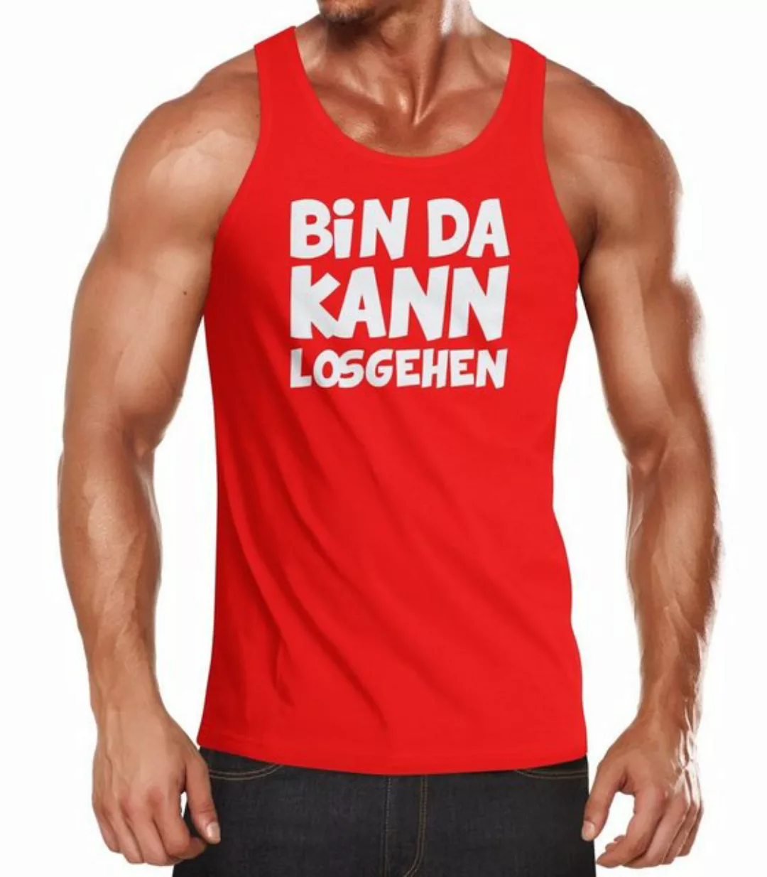 MoonWorks Tanktop Herren Tanktop Spruch Bin da kann losgehen Muskelshirt Mo günstig online kaufen