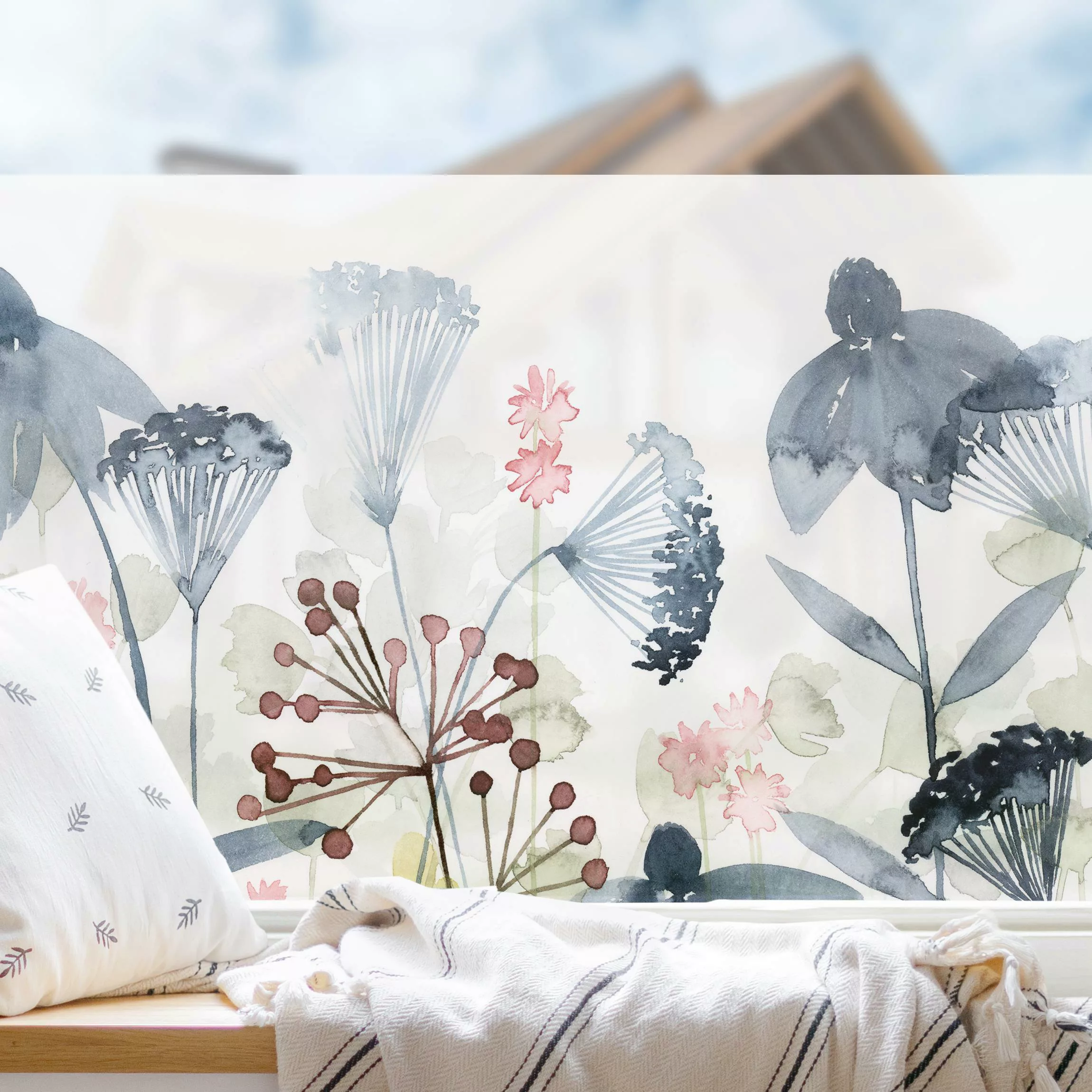 Fensterfolie Wildblumen Aquarell I günstig online kaufen