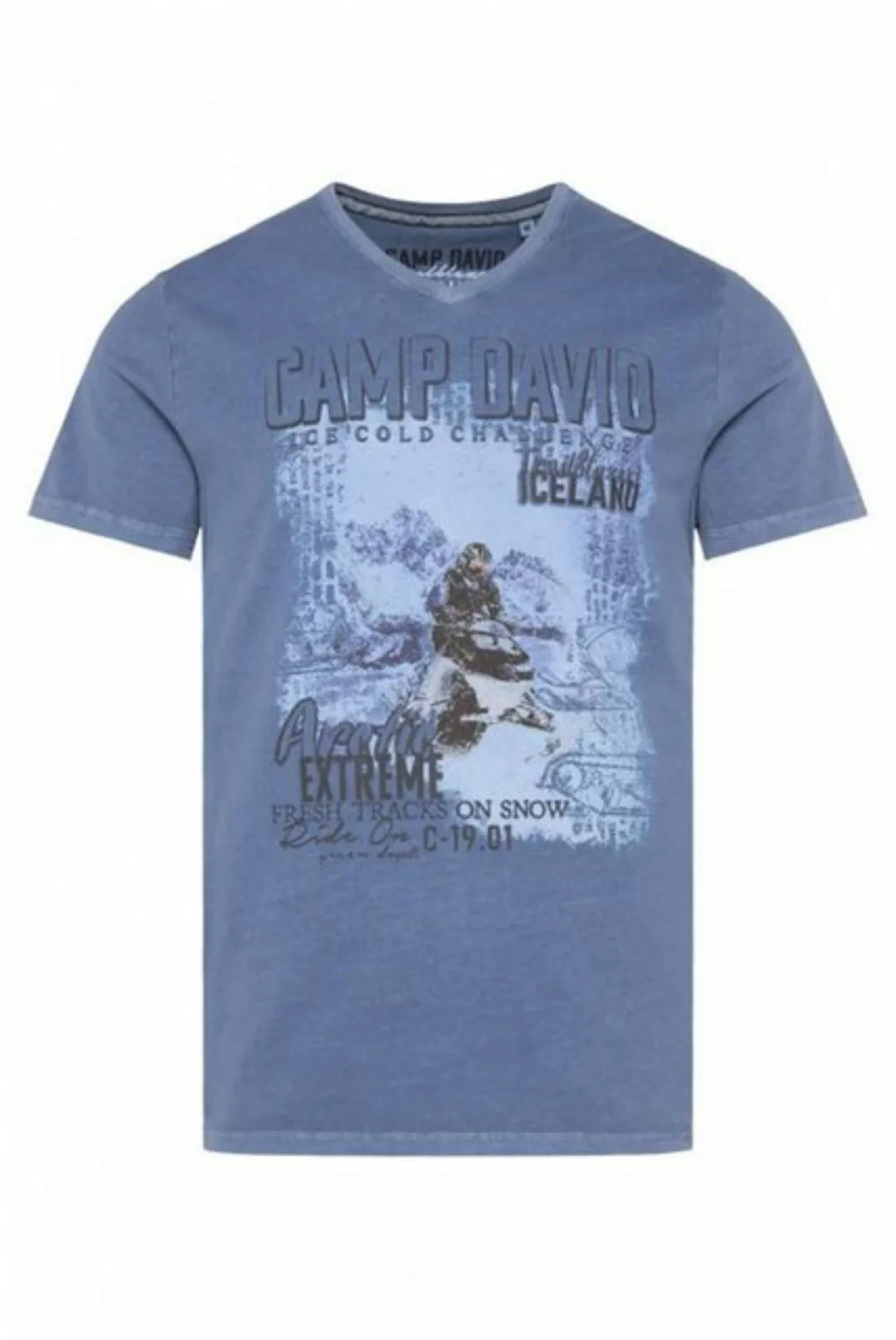 CAMP DAVID T-Shirt mit V-Neck und Photoprint günstig online kaufen