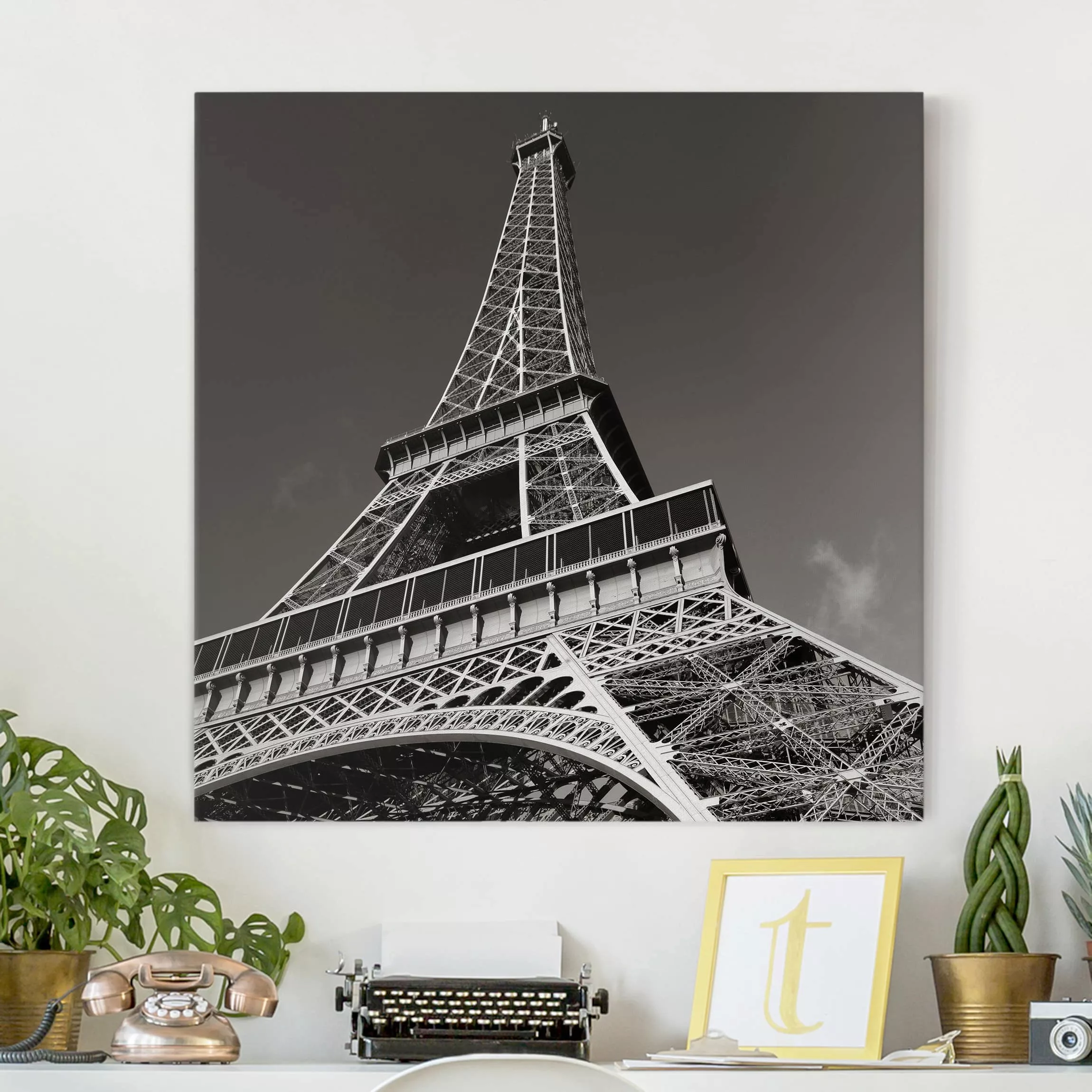 Leinwandbild Paris - Quadrat Eiffelturm günstig online kaufen