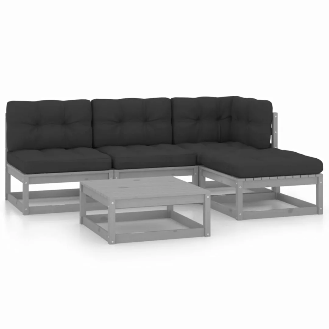 5-tlg. Garten-lounge-set Mit Kissen Kiefer Massivholz günstig online kaufen