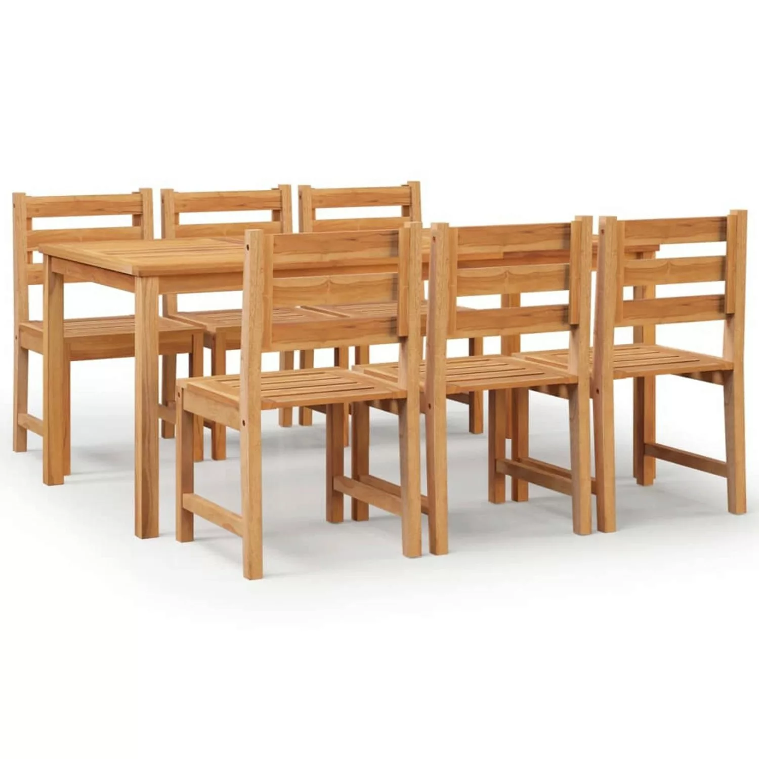 Vidaxl 7-tlg. Garten-essgruppe Massivholz Teak günstig online kaufen