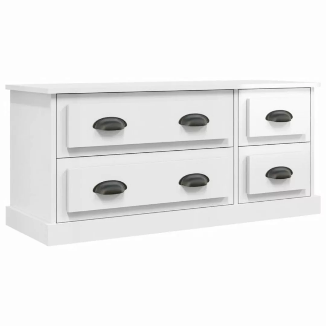 furnicato TV-Schrank Hochglanz-Weiß 100x35,5x45 cm Holzwerkstoff (1-St) günstig online kaufen