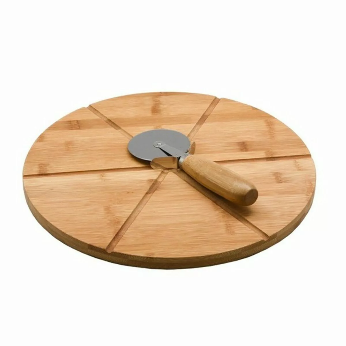 Schneidebrett Versa Vs-19910238 Pizzaschneider Bambus (32,5 X 1,5 X 32,5 Cm günstig online kaufen