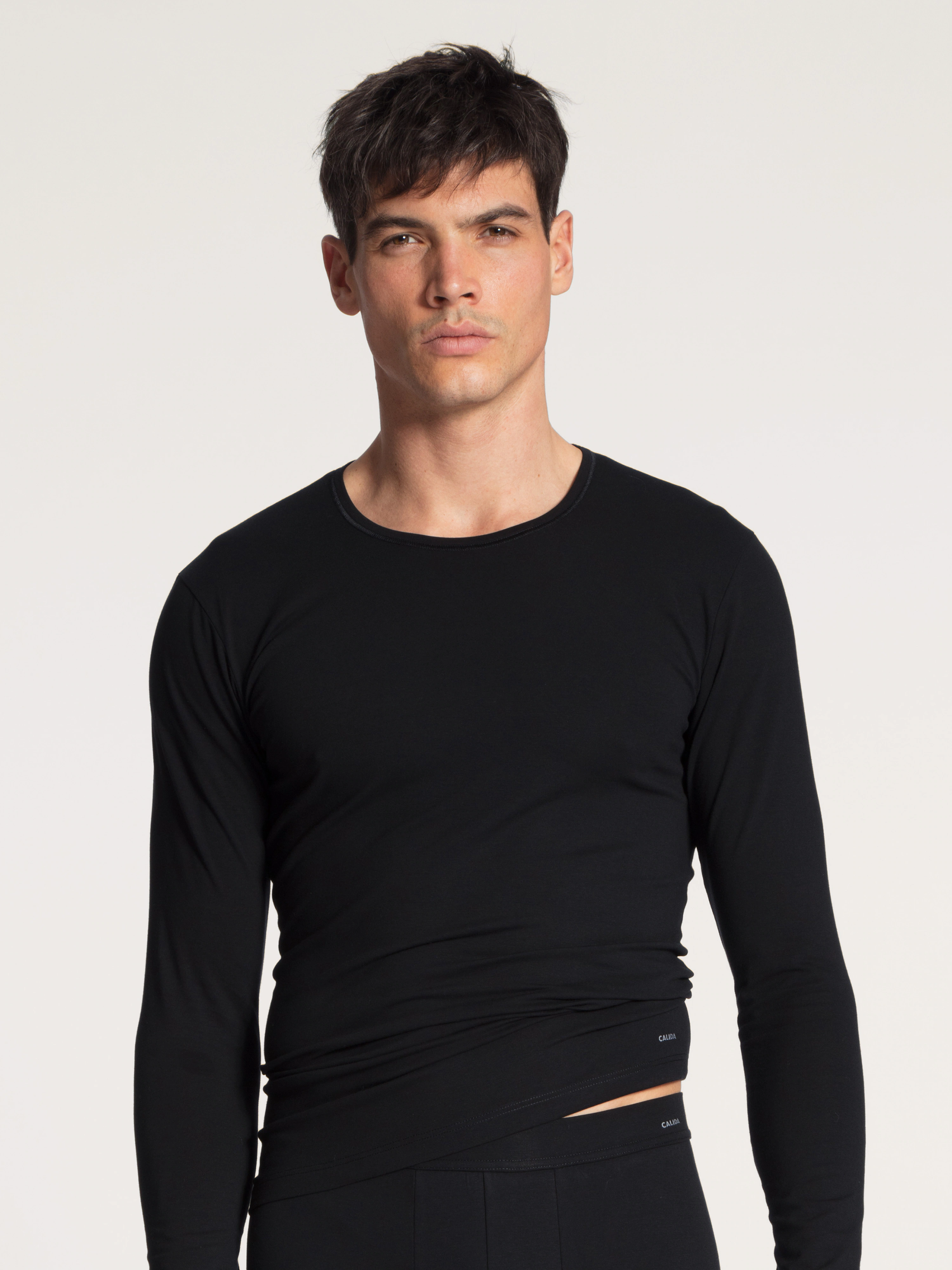 CALIDA Langarmshirt "Cotton Code", Rundhals-Ausschnitt, Single Jersey, form günstig online kaufen