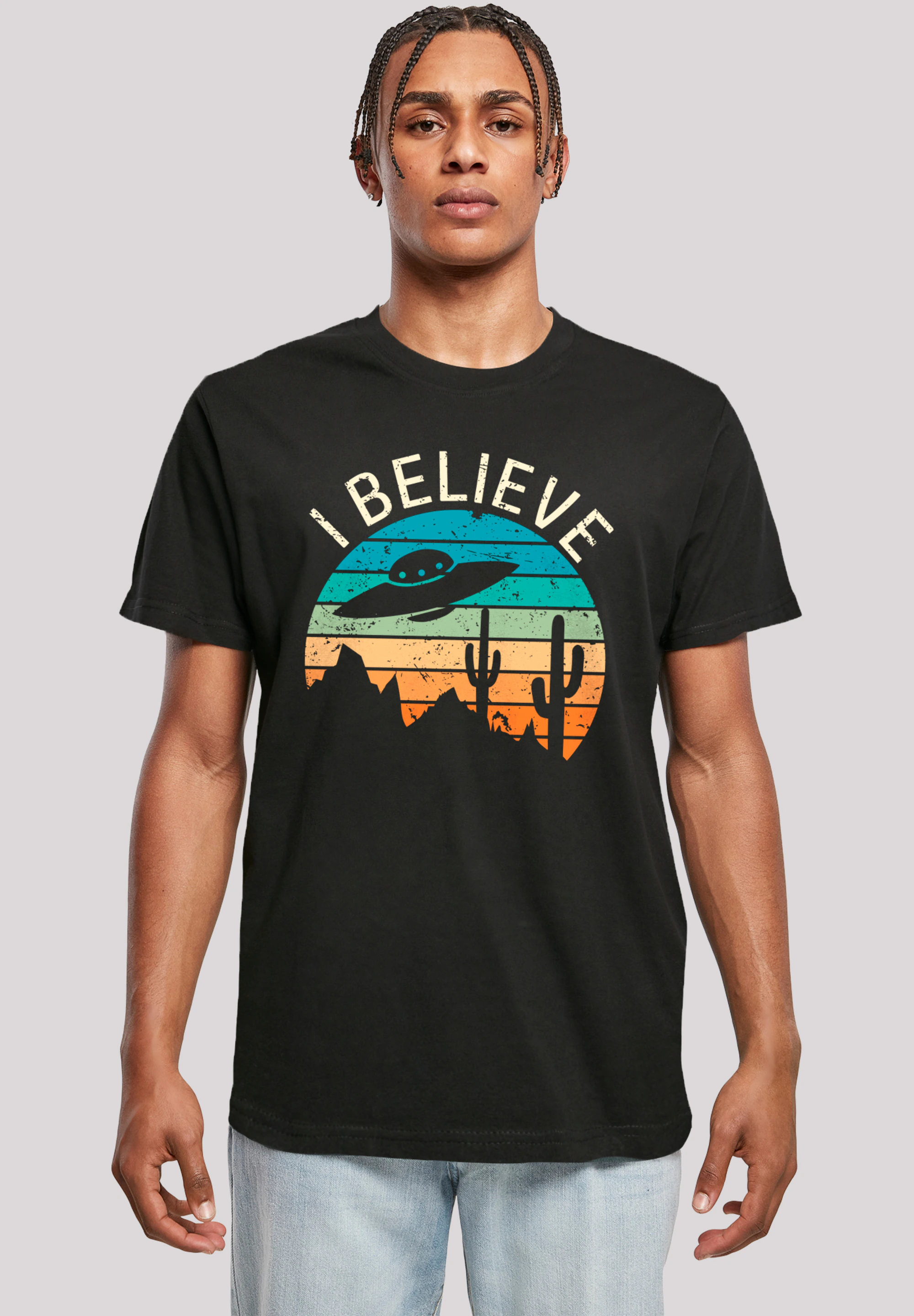 F4NT4STIC T-Shirt "I Believe UFO Alien Sonnenuntergang", Premium Qualität günstig online kaufen