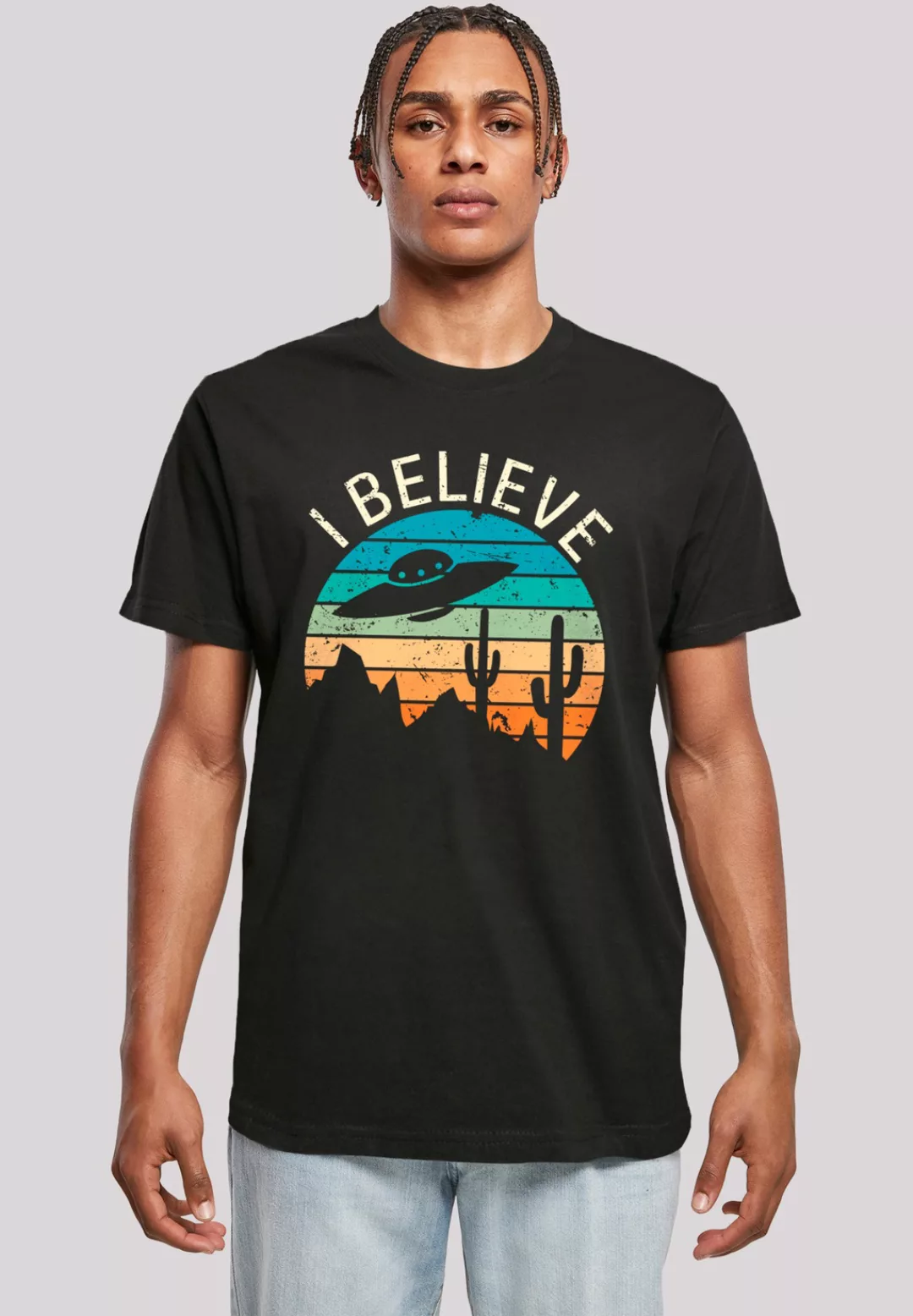 F4NT4STIC T-Shirt "I Believe UFO Alien Sonnenuntergang", Premium Qualität günstig online kaufen