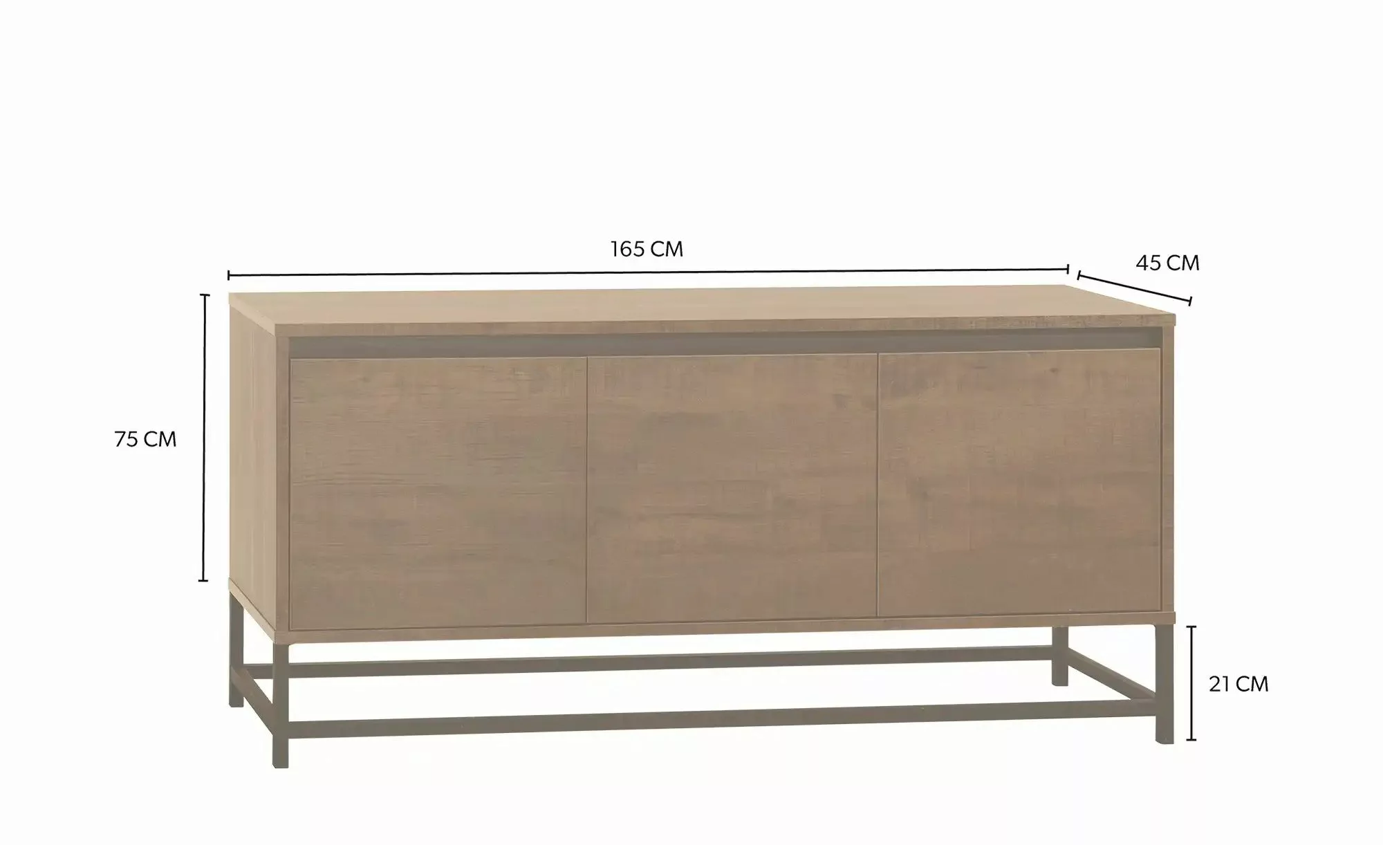 uno Sideboard  Milltown ¦ holzfarben ¦ Maße (cm): B: 165 H: 75 T: 45.0 Komm günstig online kaufen