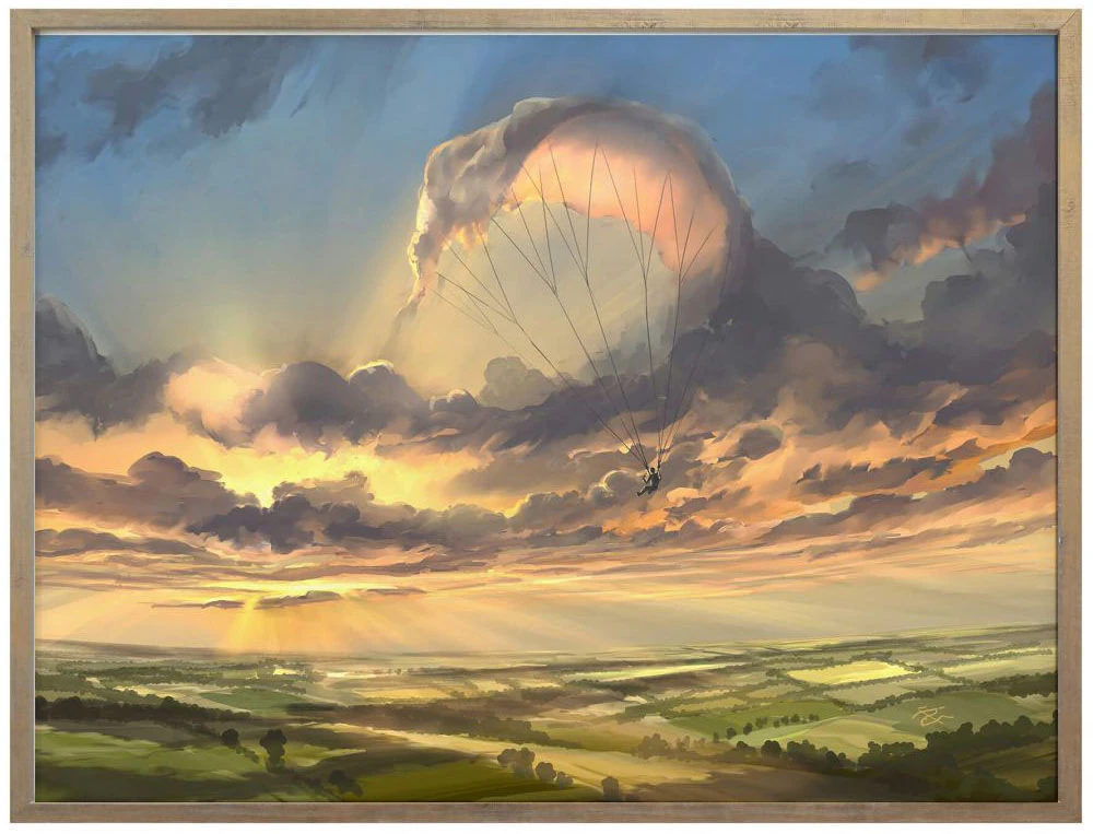 Wall-Art Poster "Surrealismus Bild Wolkenflug", Schriftzug, (1 St.), Poster günstig online kaufen