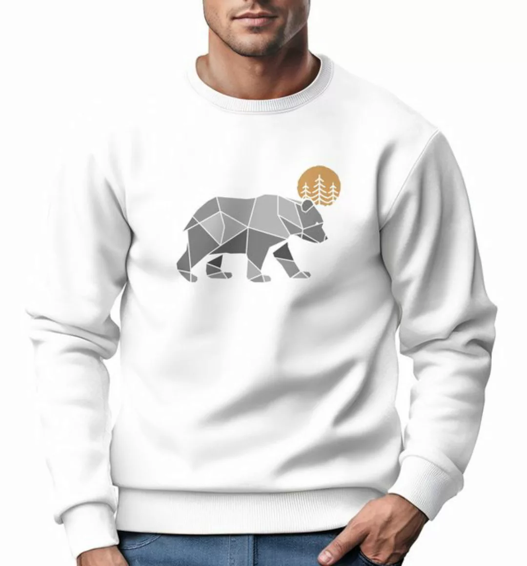 Neverless Sweatshirt Neverless® Sweatshirt Polygon Bär Mond Outdoor Wandern günstig online kaufen