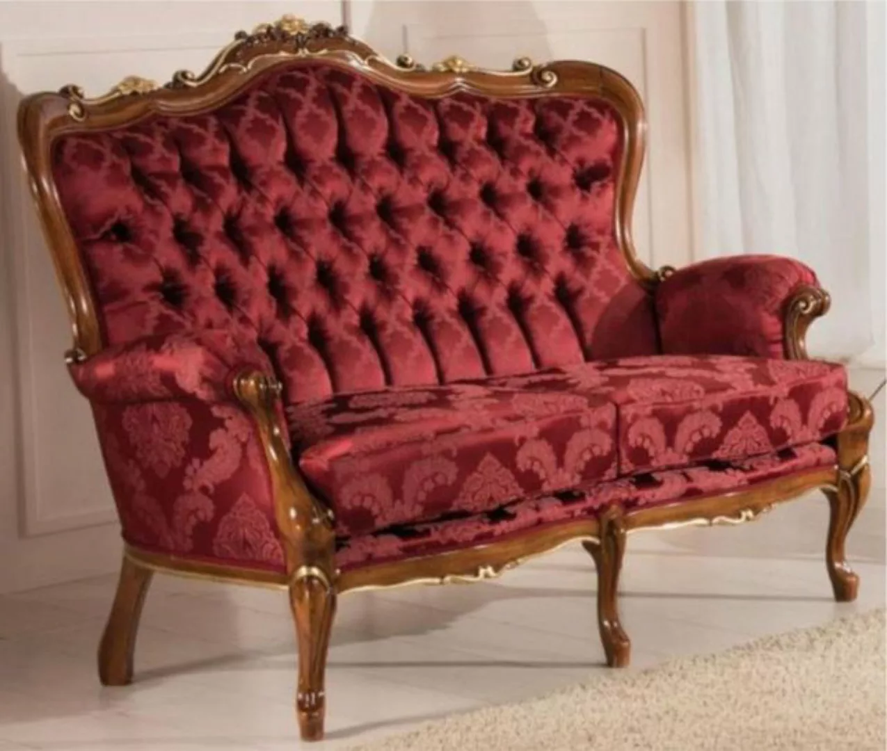 Casa Padrino Sofa Luxus Barock Wohnzimmer Sofa mit elegantem Muster Bordeau günstig online kaufen