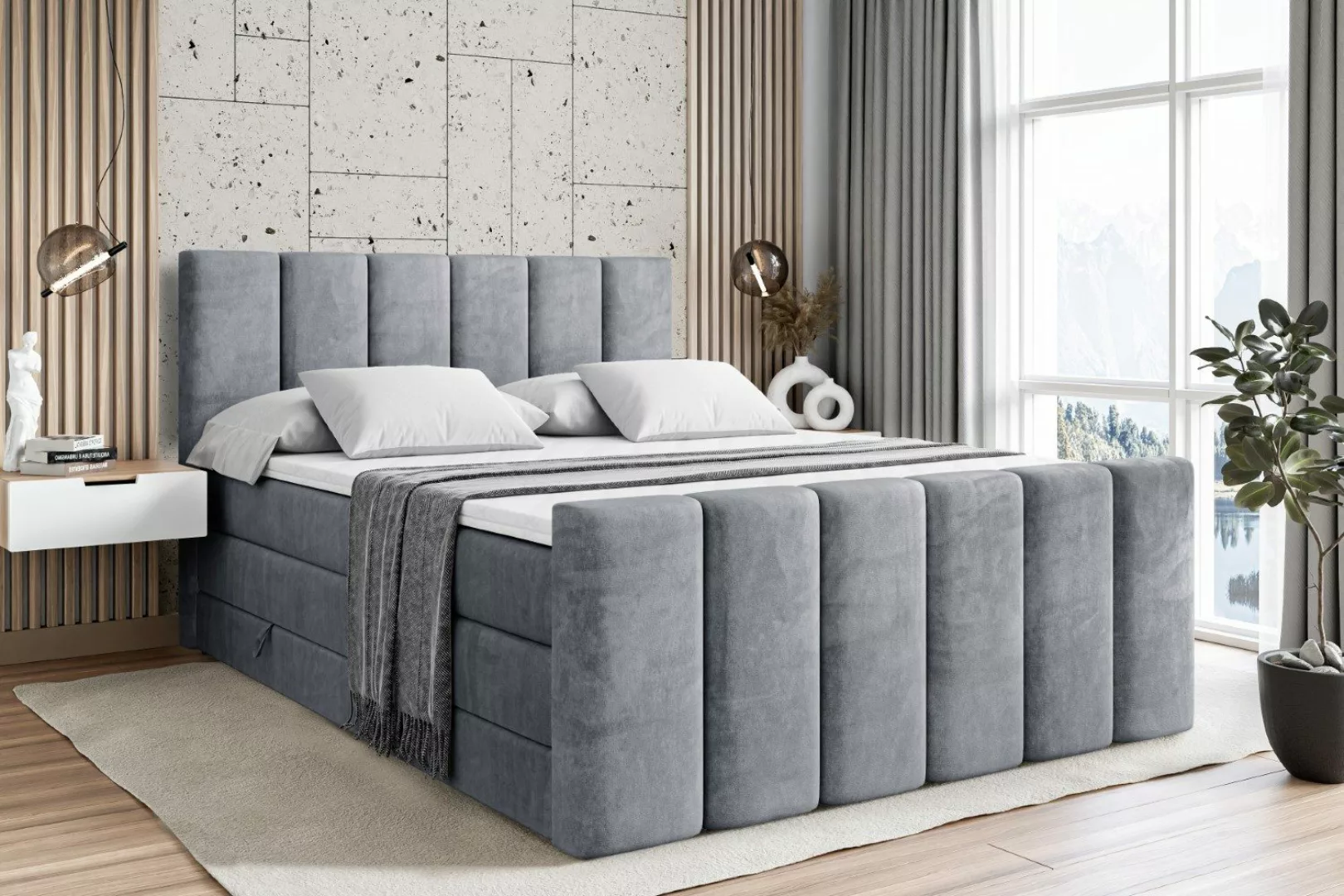 ALTDECOR Boxspringbett BOXI1-Z KING (Multipocket-Matratze H4, günstig online kaufen
