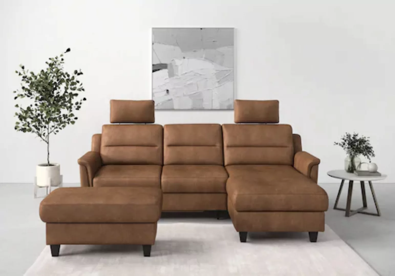 sit&more Ecksofa »Farö L-Form«, inklusive Federkern, wahlweise mit Bettfunk günstig online kaufen