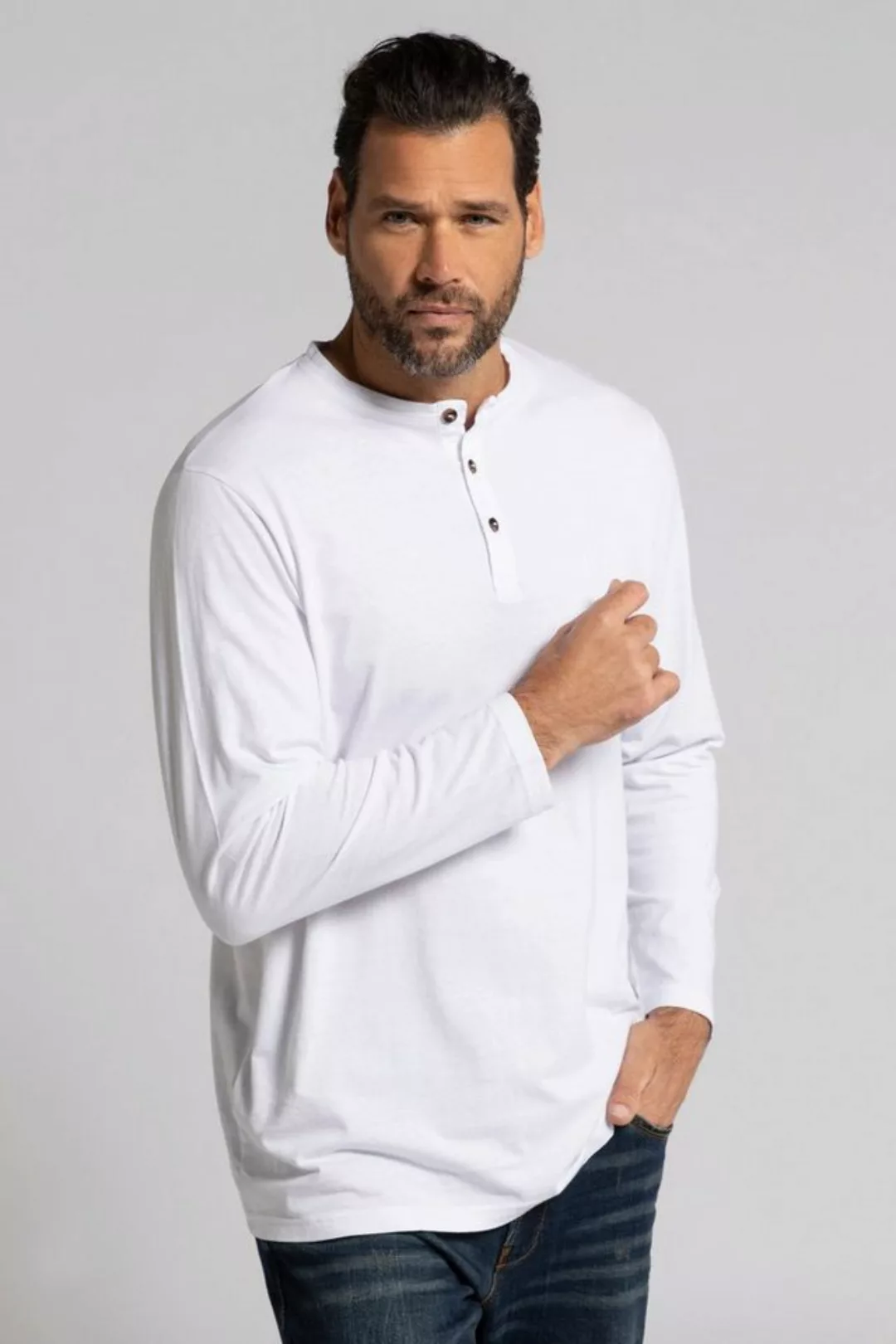 JP1880 T-Shirt JP 1880 Henley Basic Shirt Langarm Knopfleiste günstig online kaufen