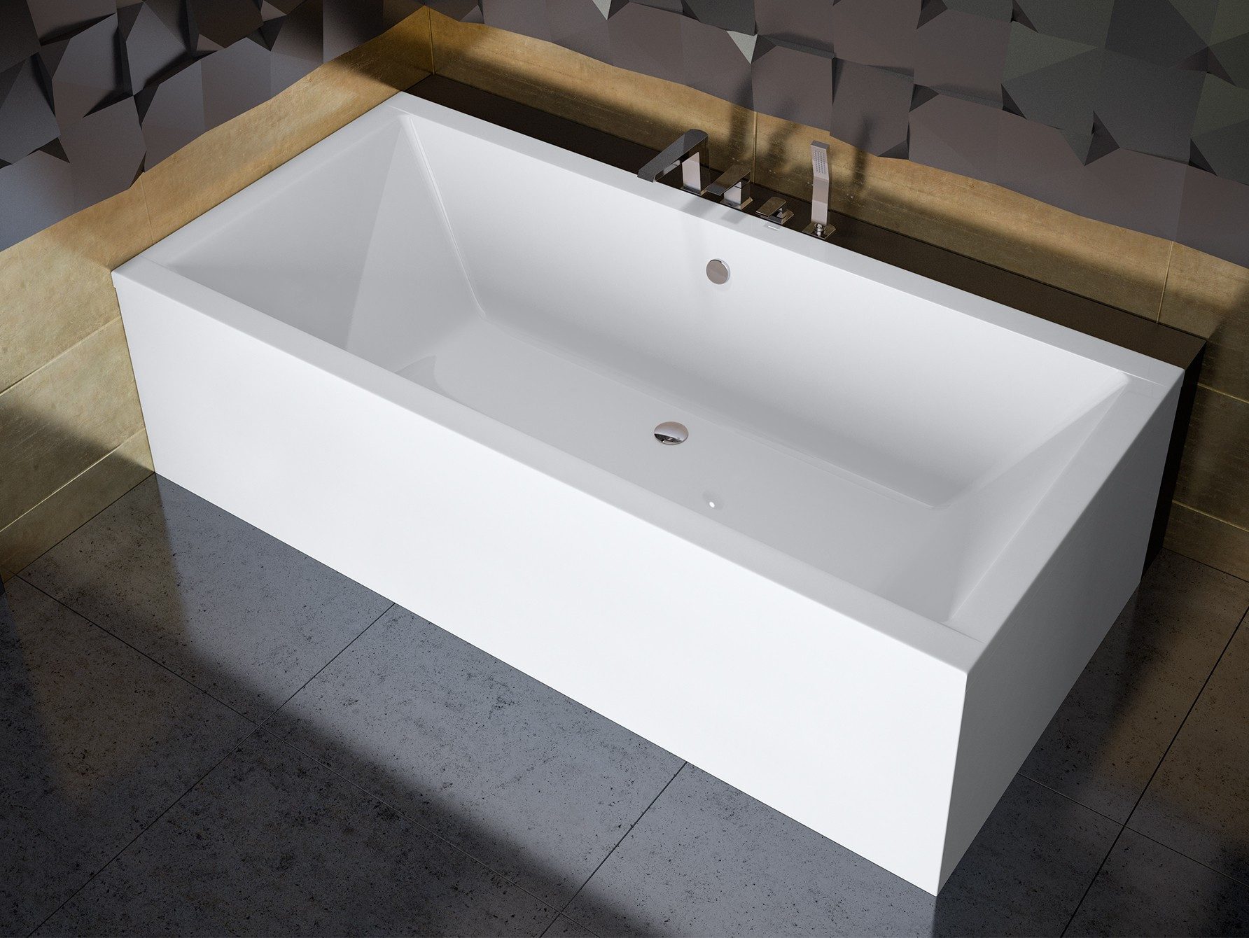 KOLMAN Badewanne Rechteck Quadro 175x80, Ablaufgarnitur günstig online kaufen