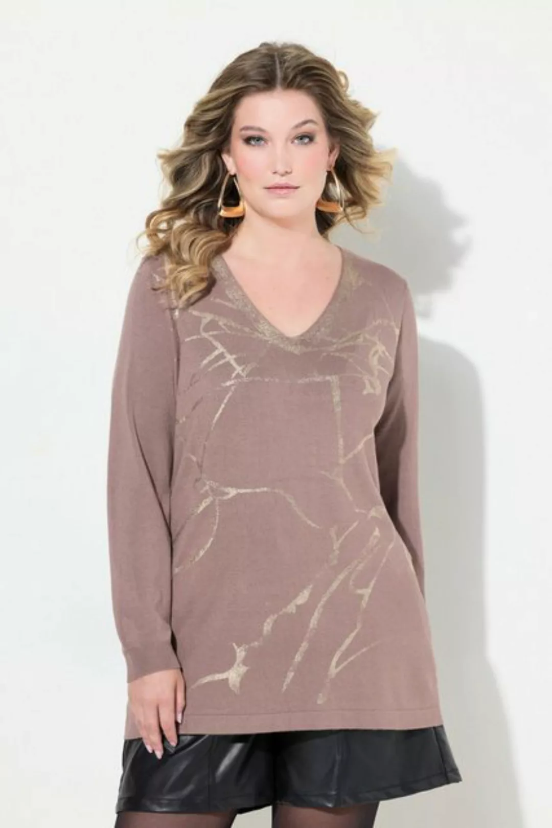 MIAMODA Strickpullover Pullover A-Linie Metallic-Marmormuster günstig online kaufen